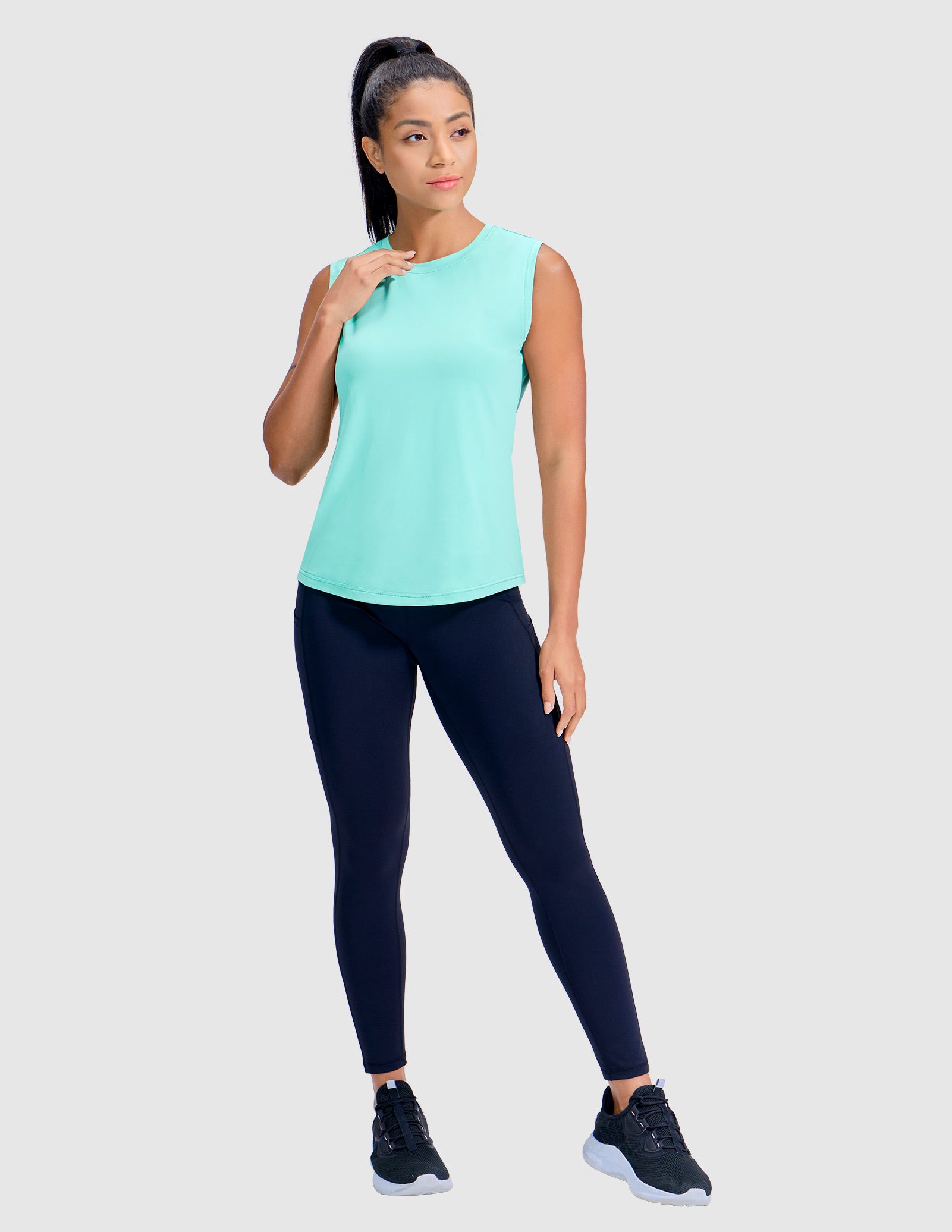 MIER Women’s Sleeveless Athletic Top Dry Fit UPF 50+ Running Workout Tank Women Tank Top