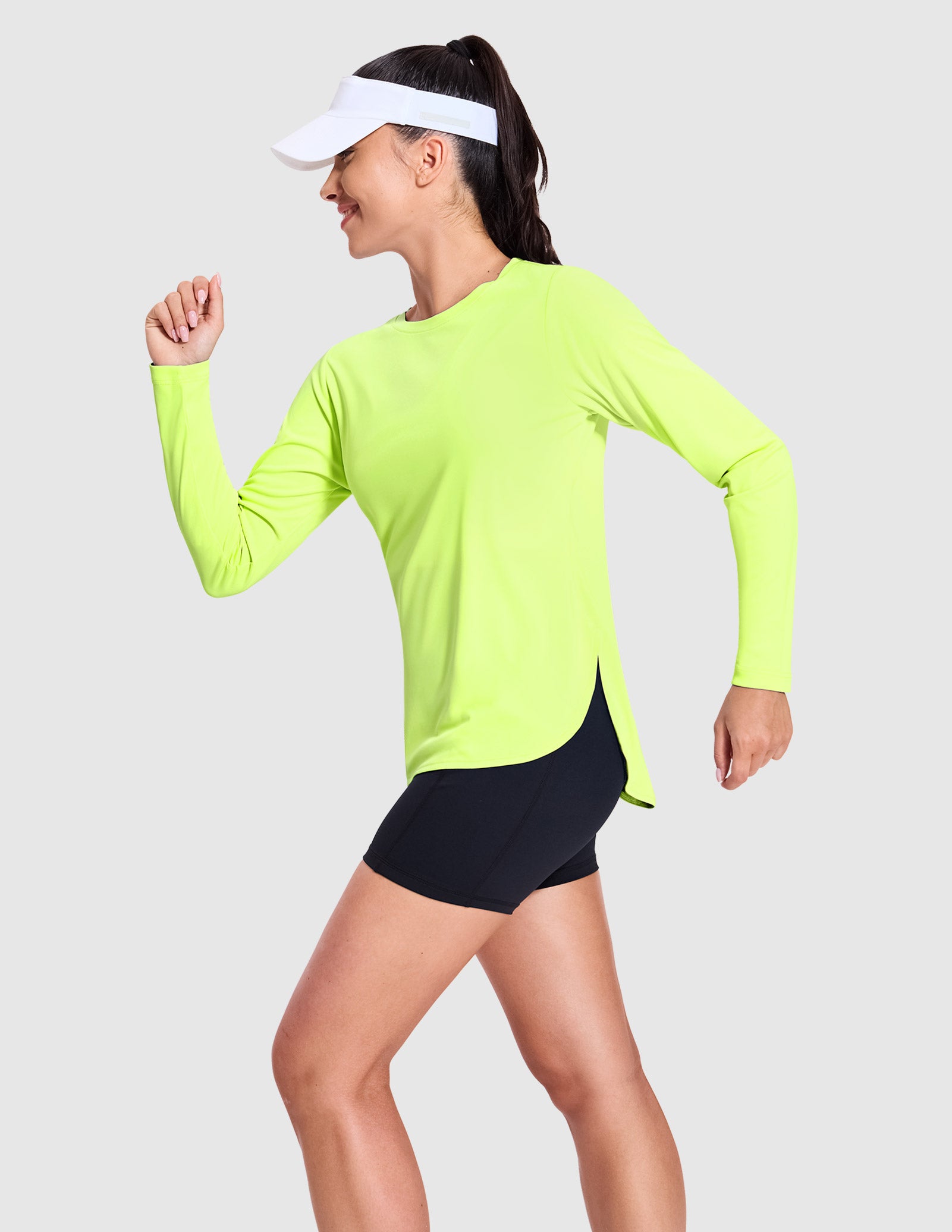 MIER Women's UPF 50 Plus Long Sleeve Running Shirt Sun Protection and Style Women Active Shirt