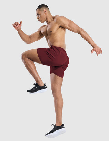 MIER Men's Inch Dry Fit Running Shorts with Zipper Pockets