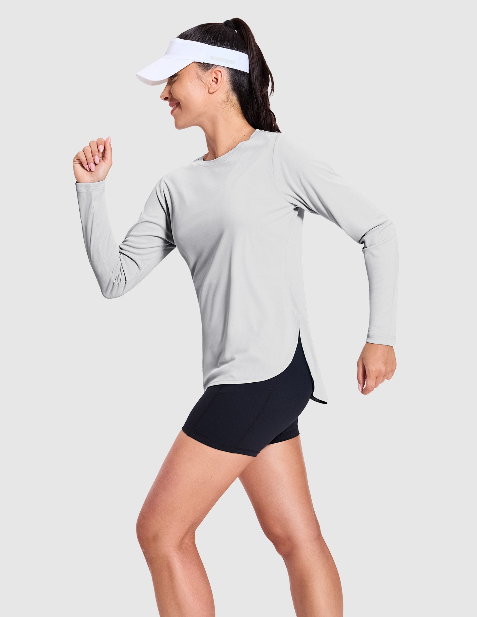MIER Women's UPF 50 Plus Long Sleeve Running Shirt Sun Protection and Style Women Active Shirt