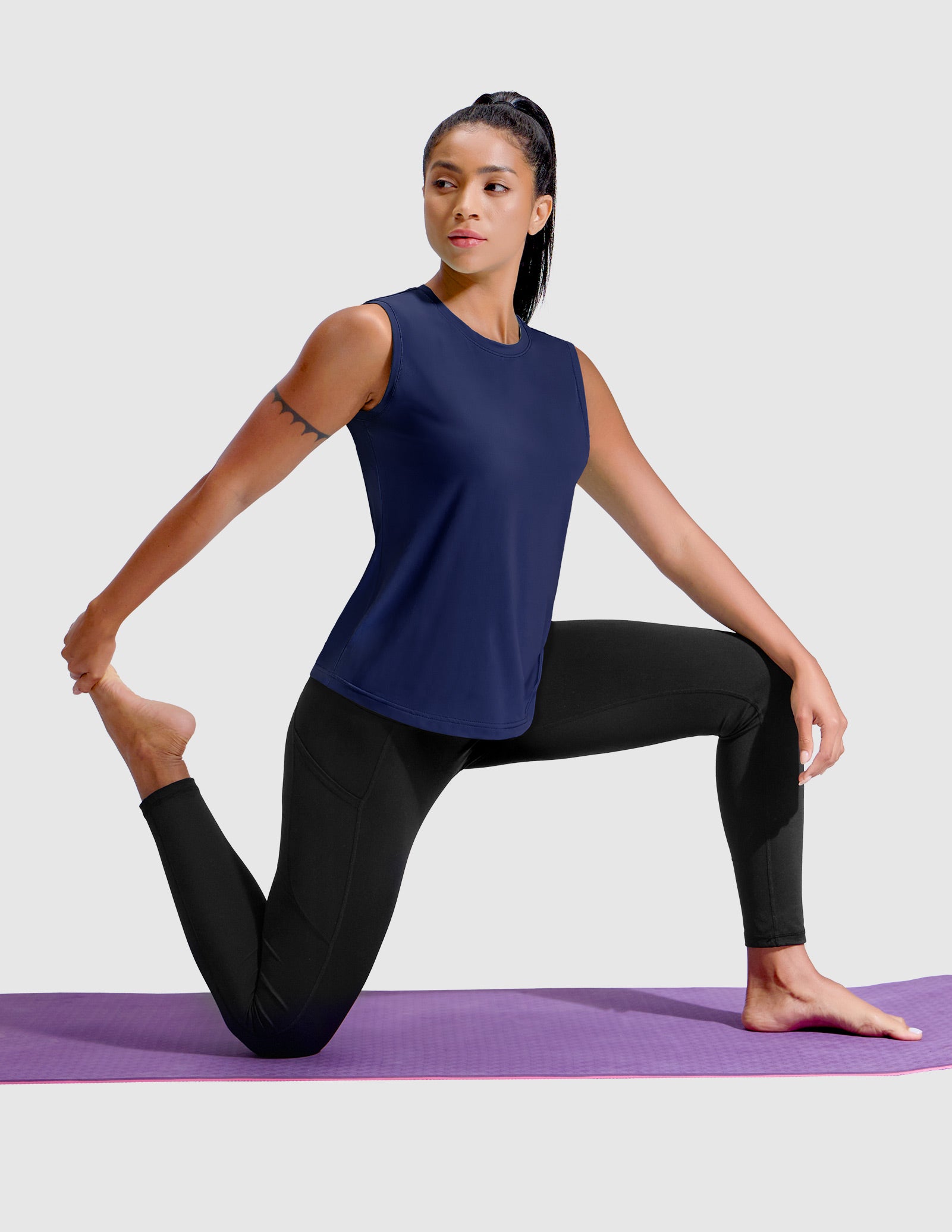 MIER Women’s Sleeveless Athletic Top Dry Fit UPF 50+ Running Workout Tank Women Tank Top