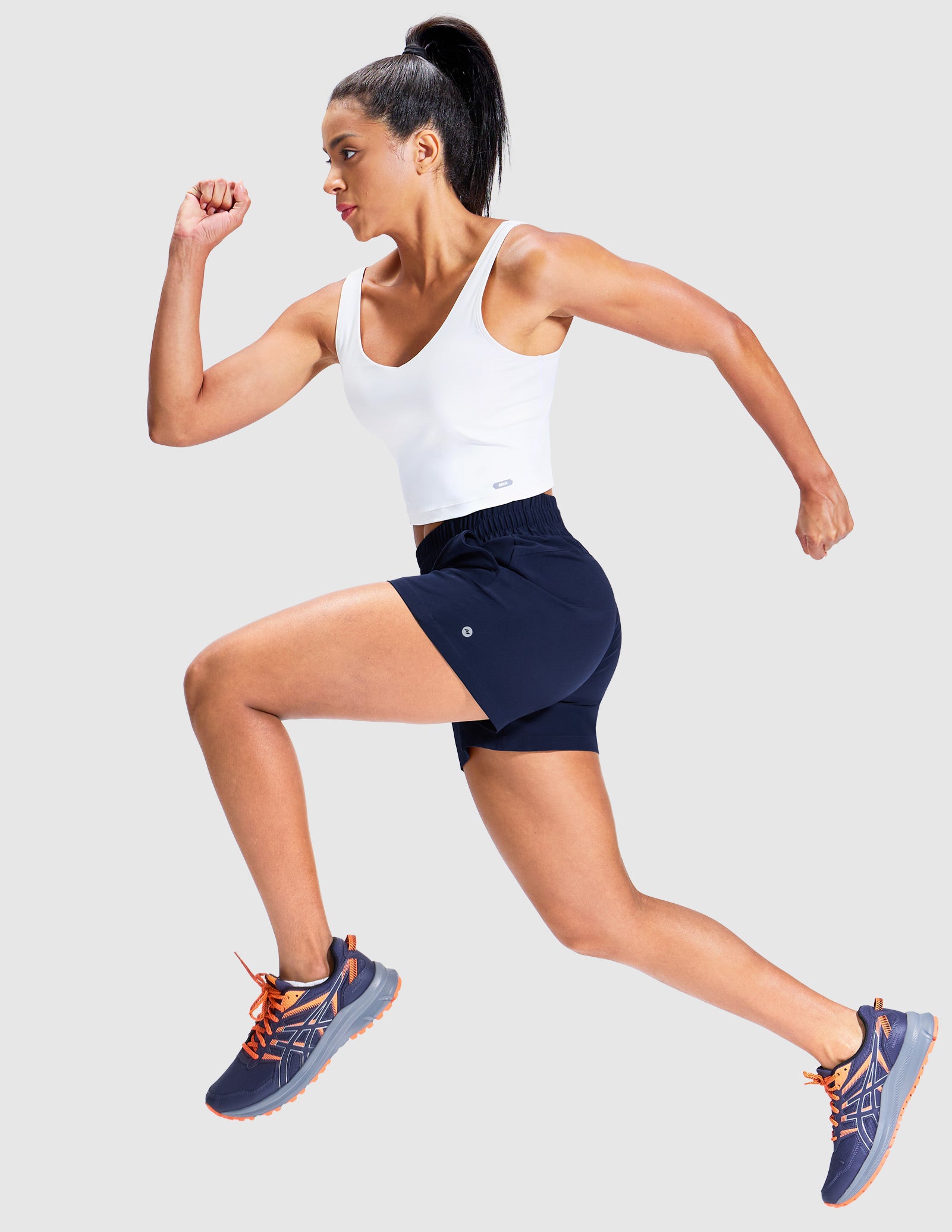 MIER Women’s Running Shorts Quick Dry Mid Waist Athletic Shorts 4" Inseam 3 Pockets Women Shorts