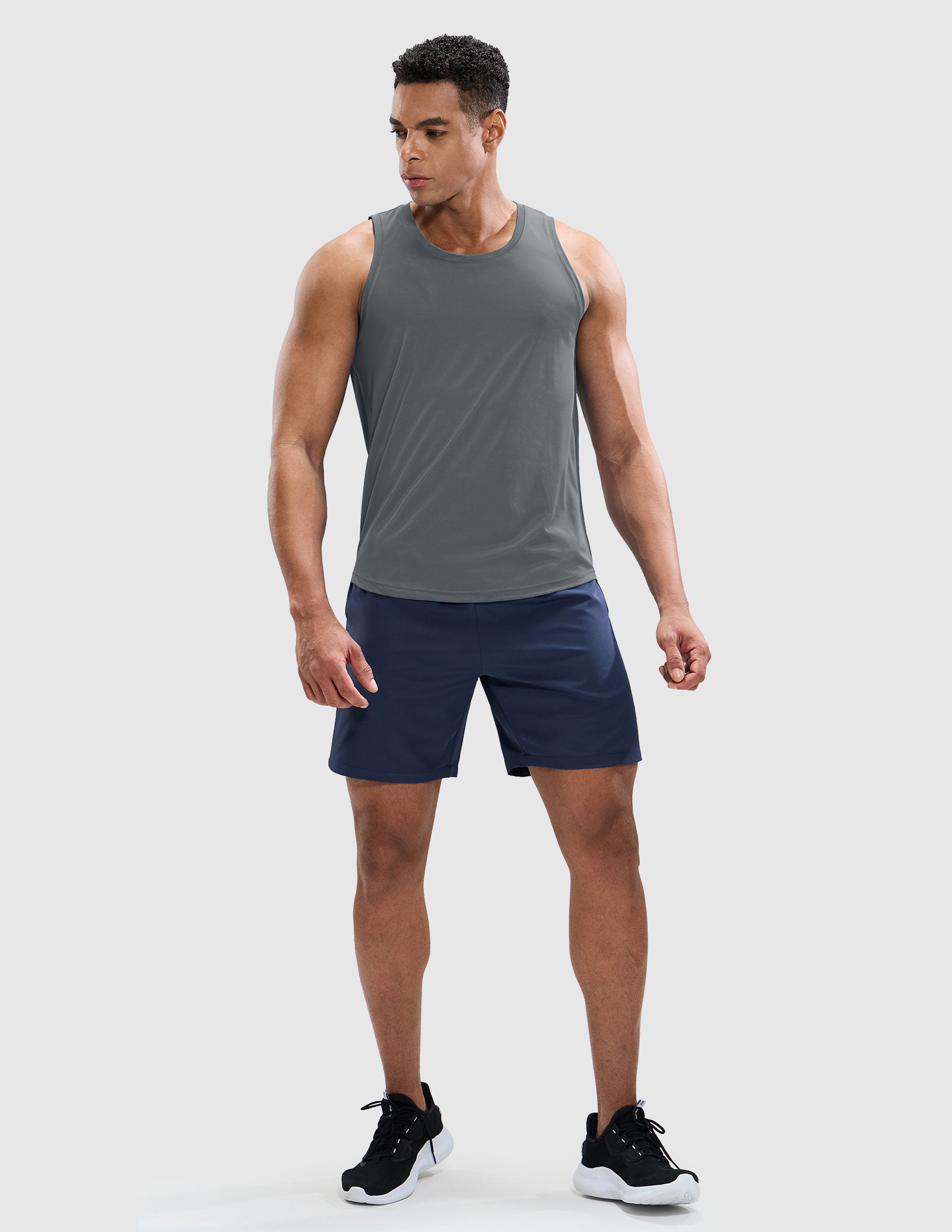 MIER Men’s Sleeveless Running Shirt Breathable and Sweat Wicking Men's Tank Top