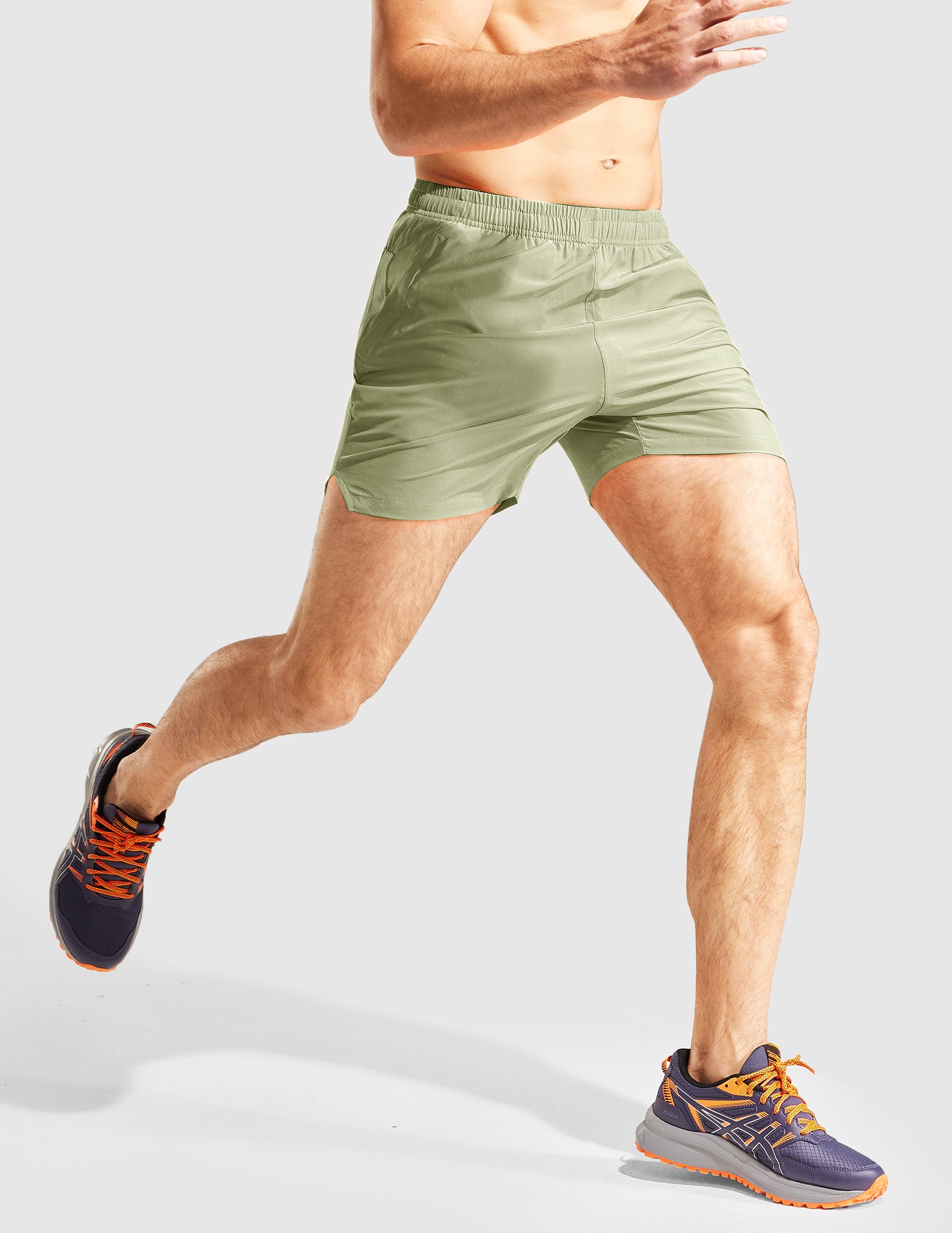 MIER Men‘s 5 Inch Running Shorts with Zipper Pockets Men's Shorts