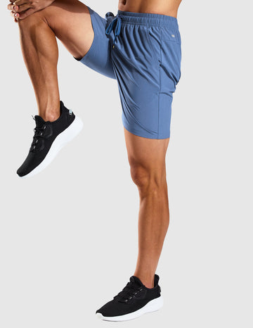 MIER Men's Inch Active Running Shorts with Zipper Pockets