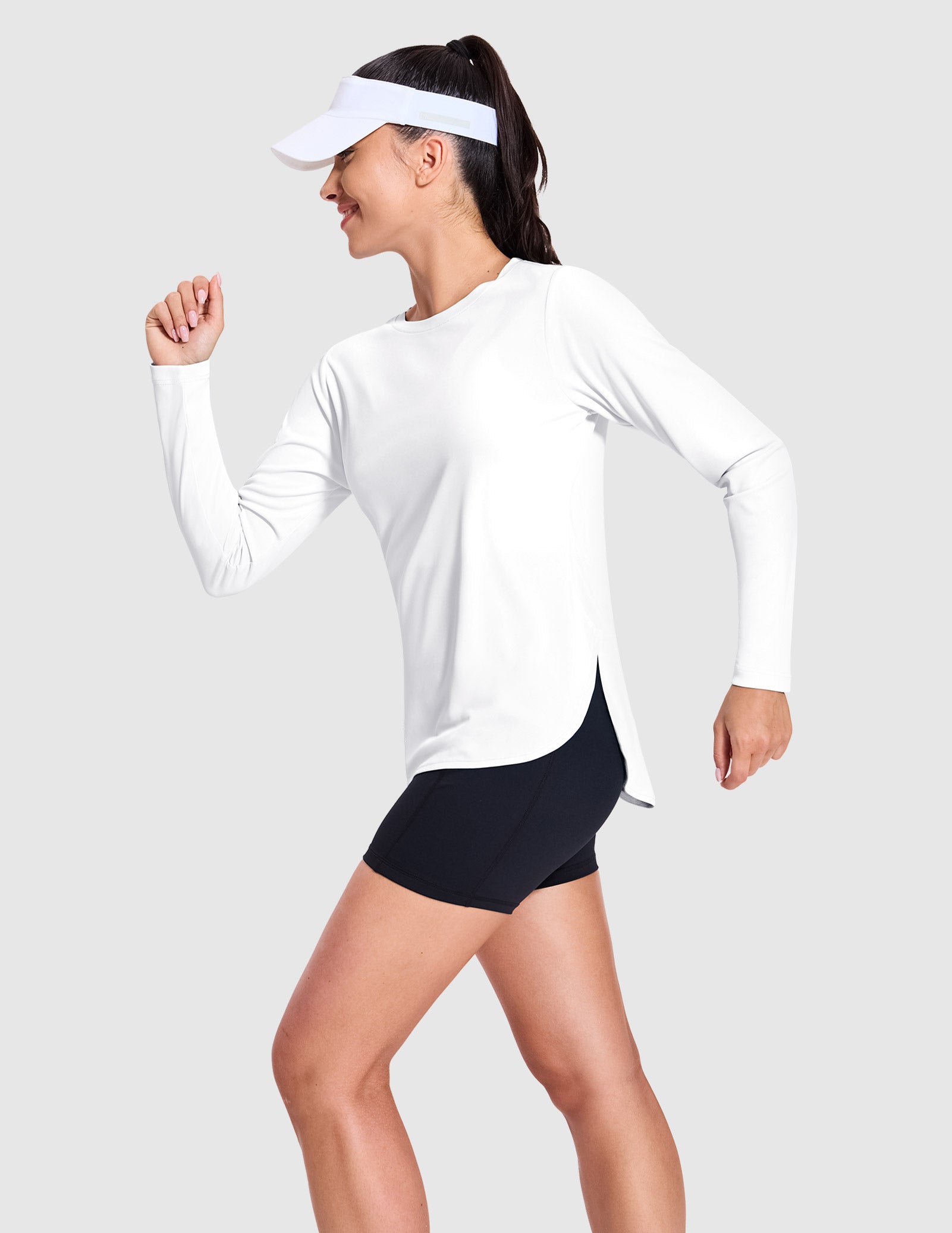 MIER Women's UPF 50 Plus Long Sleeve Running Shirt Sun Protection and Style Women Active Shirt