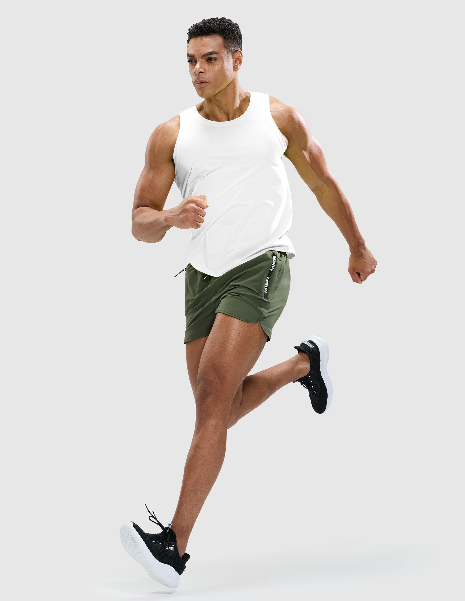 MIER Men’s Sleeveless Running Shirt Breathable and Sweat Wicking Men's Tank Top