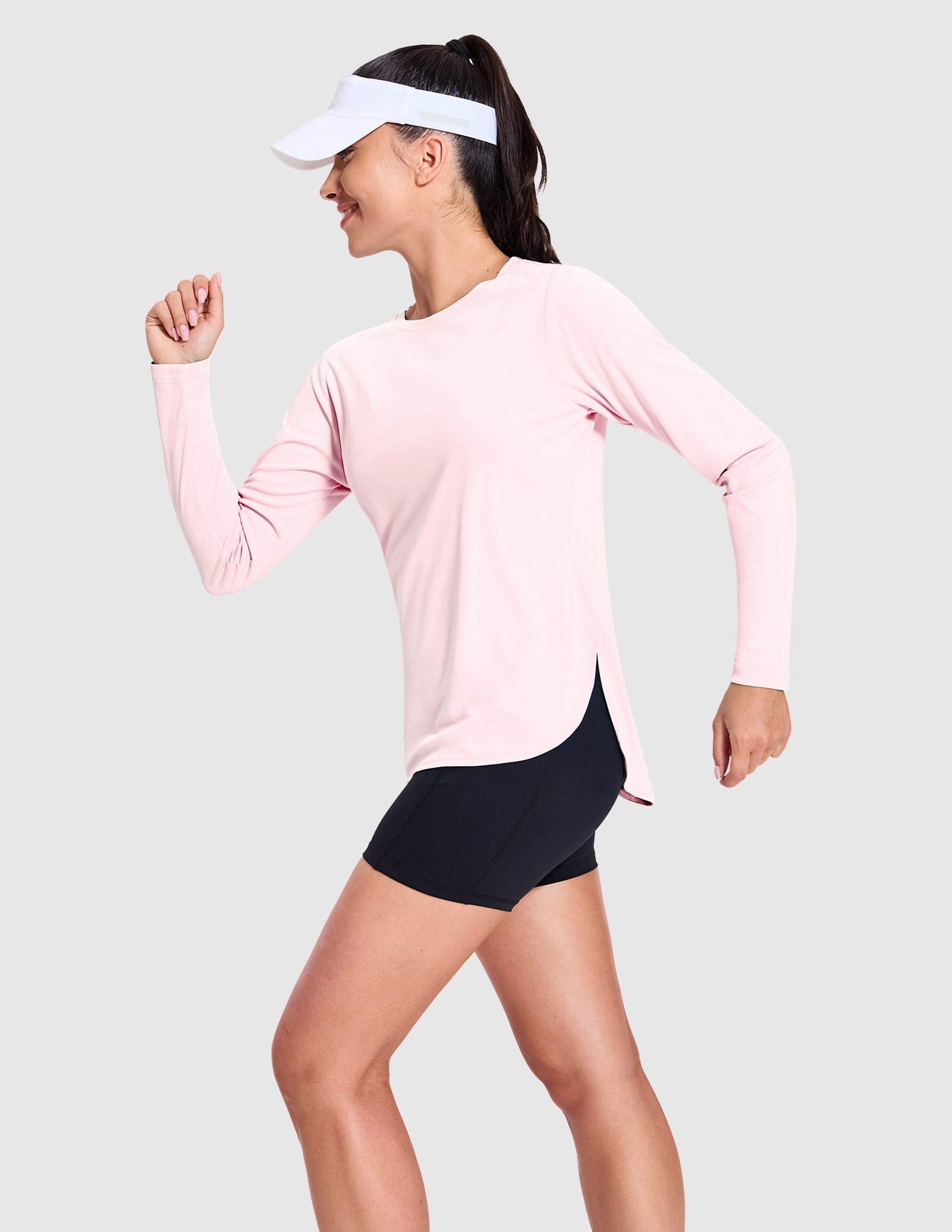 MIER Women's UPF 50 Plus Long Sleeve Running Shirt Sun Protection and Style Women Active Shirt