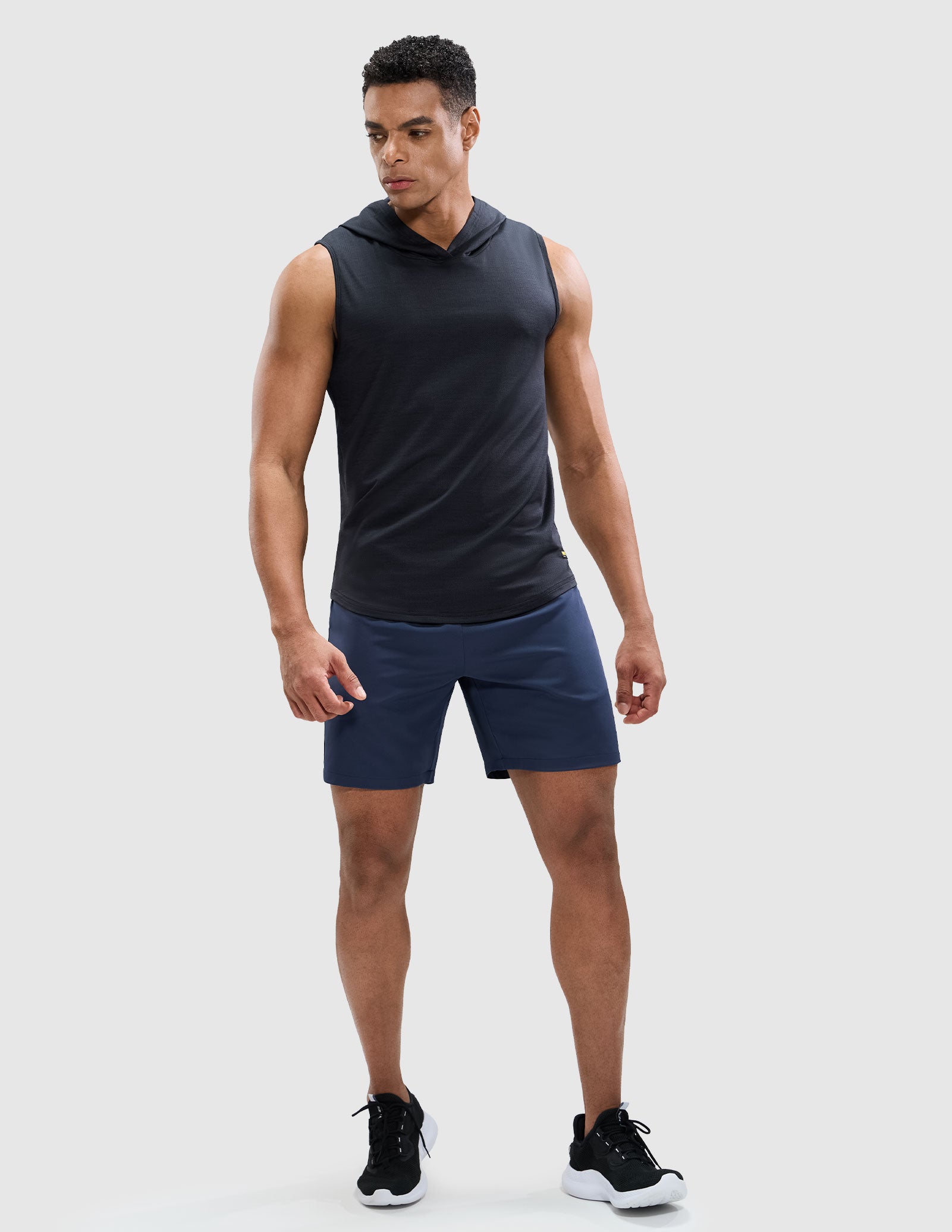 MIER Men's Sleeveless Tank Top with Hood Quick Dry Shirts Men's Sleeveless T-shirt