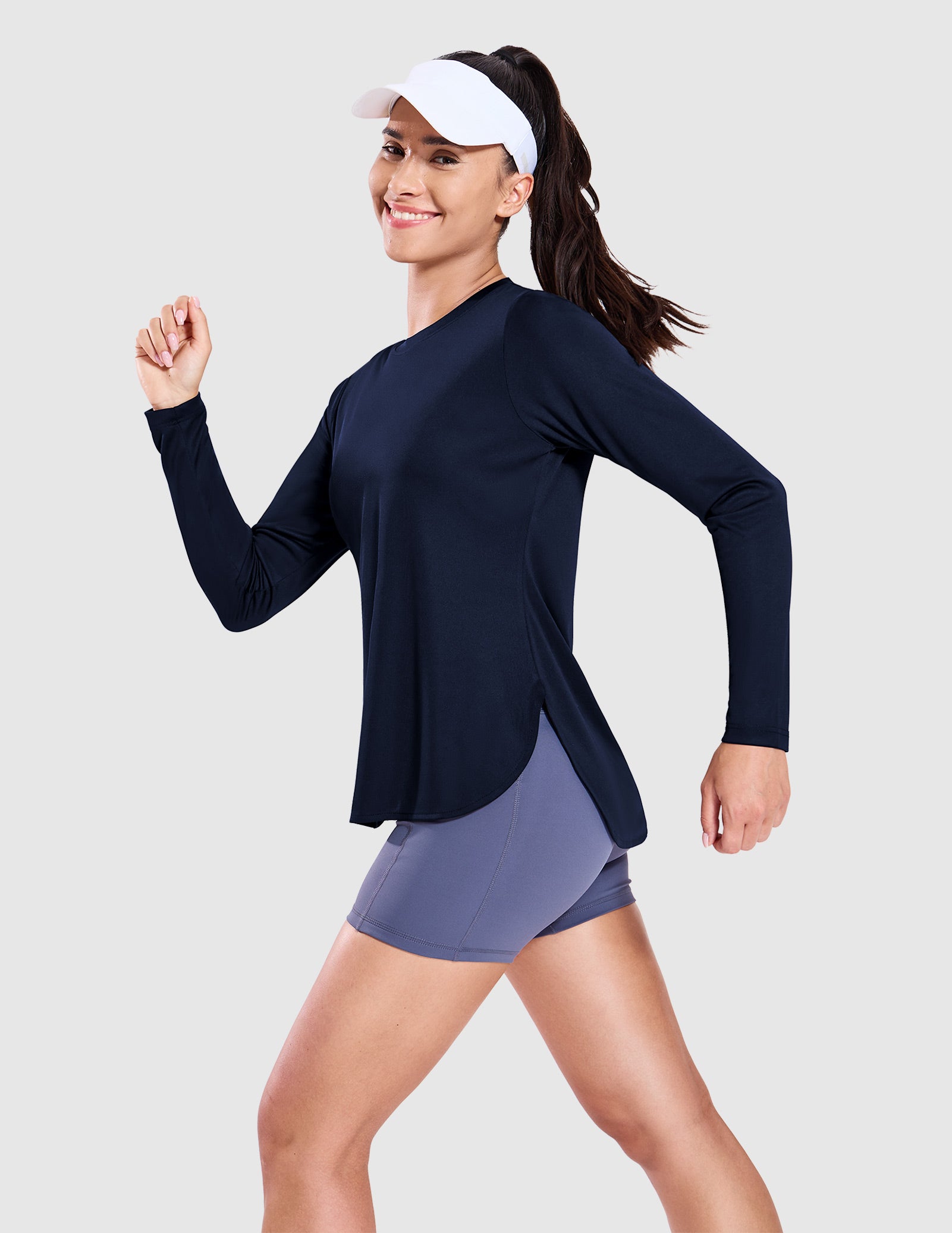 MIER Women's UPF 50 Plus Long Sleeve Running Shirt Sun Protection and Style Women Active Shirt