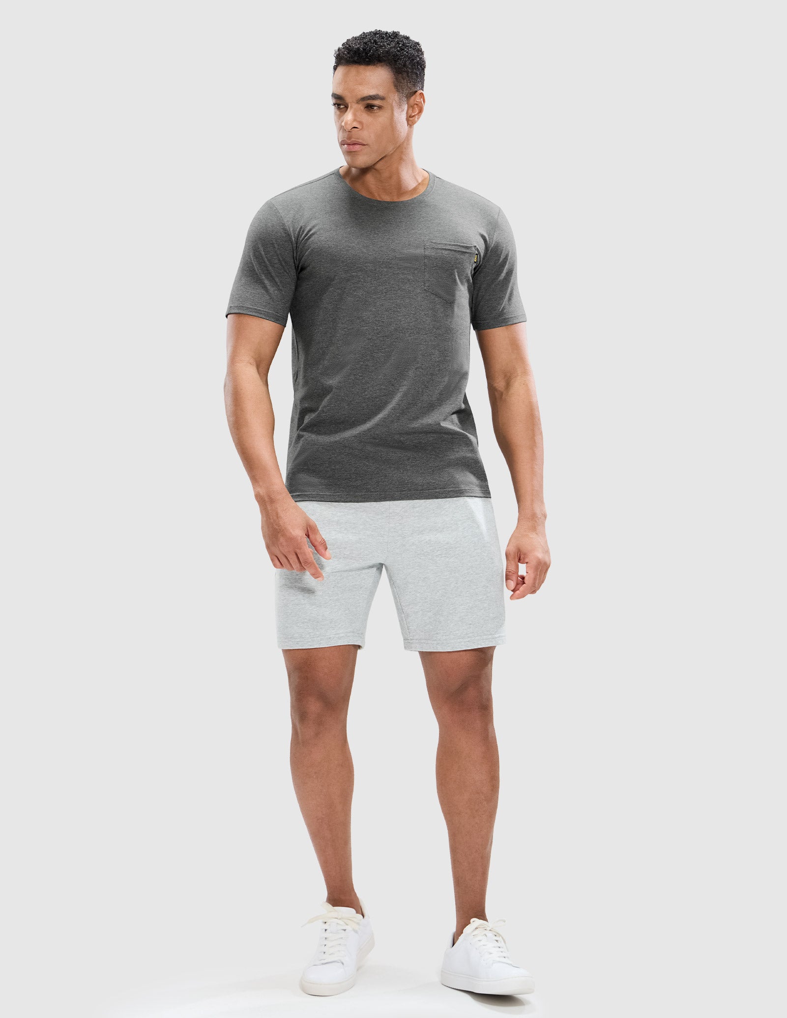 Men's Cotton T-Shirts with Pocket Soft Crewneck Tee