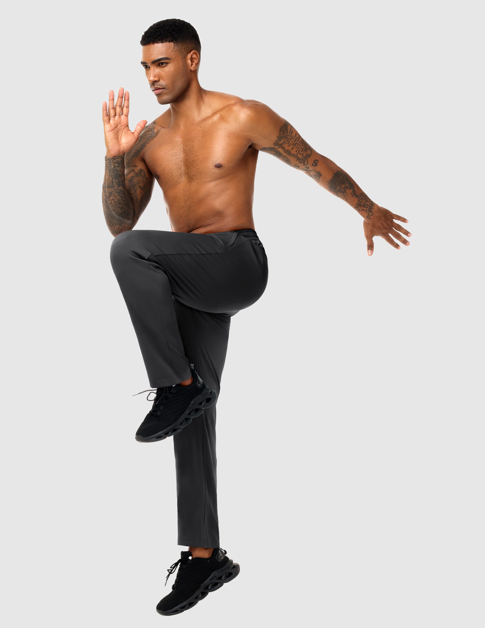 MIER Men’s Workout Sweatpants Lightweight Jogging Track Pants with 3 Zipper Pockets Men's Train Pants