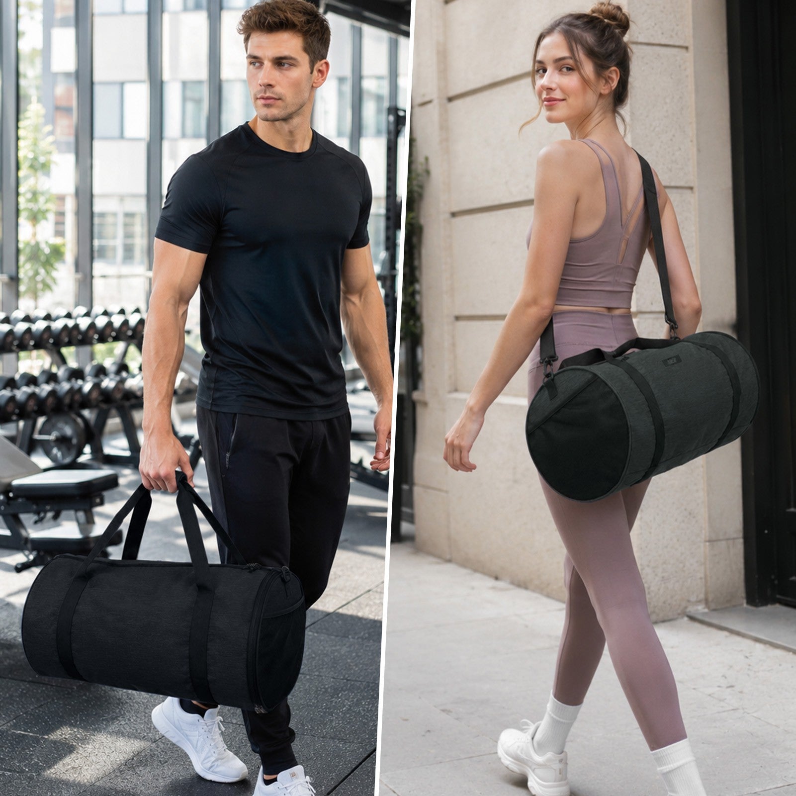 MIER Sports Duffle Bag with Shoe & Wet Pocket Gym Duffel Bag