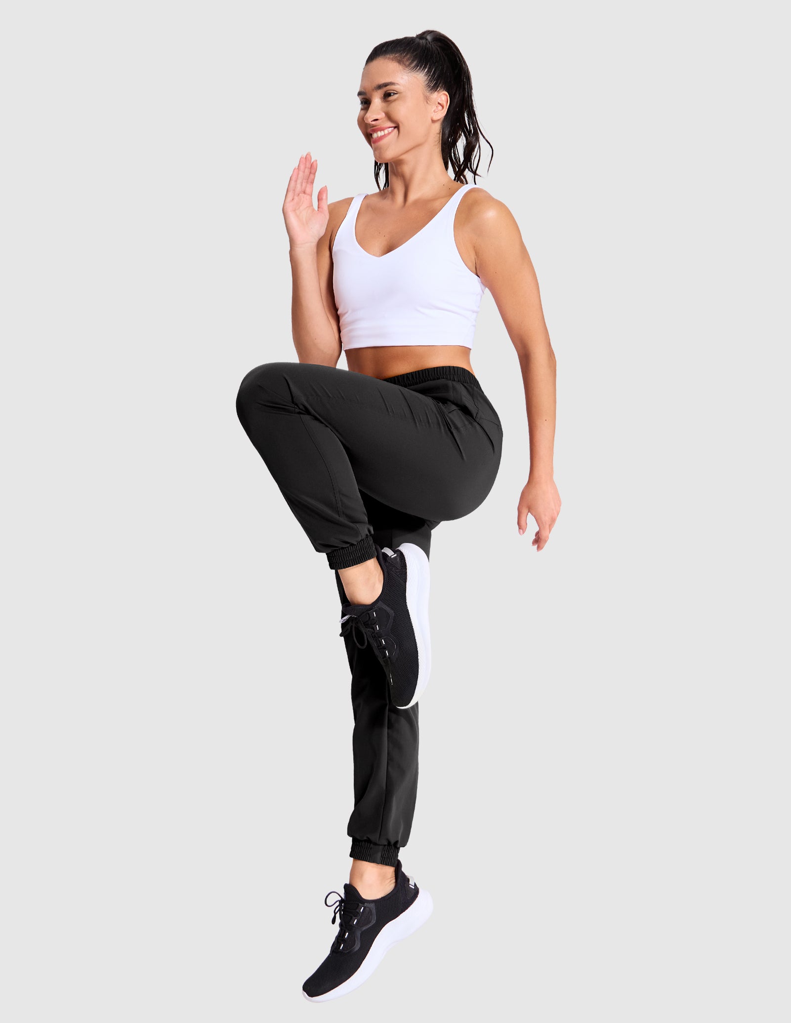 Women's Lightweight Jogger Pants with Zipper Pockets