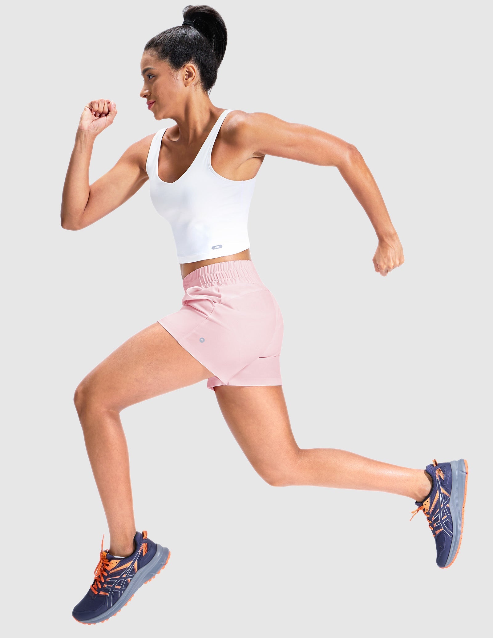 MIER Women’s Running Shorts Quick Dry Mid Waist Athletic Shorts 4" Inseam 3 Pockets Women Shorts