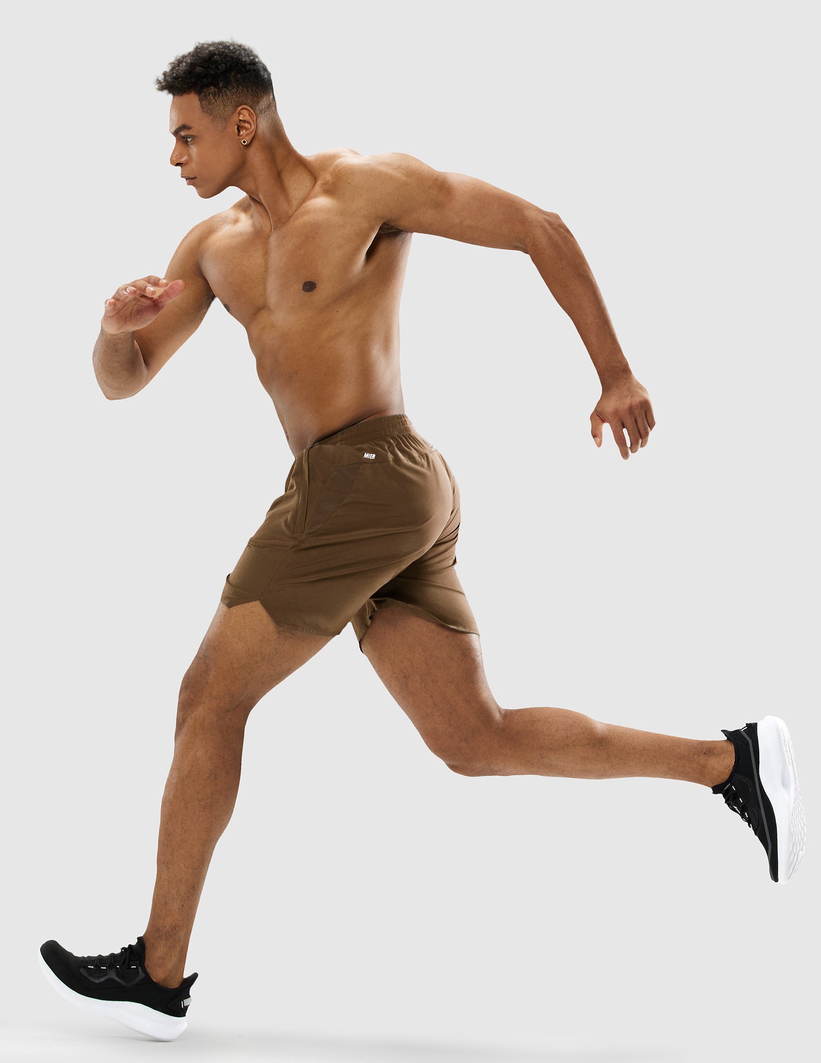 MIER Men‘s 5 Inch Running Shorts with Zipper Pockets Men's Shorts