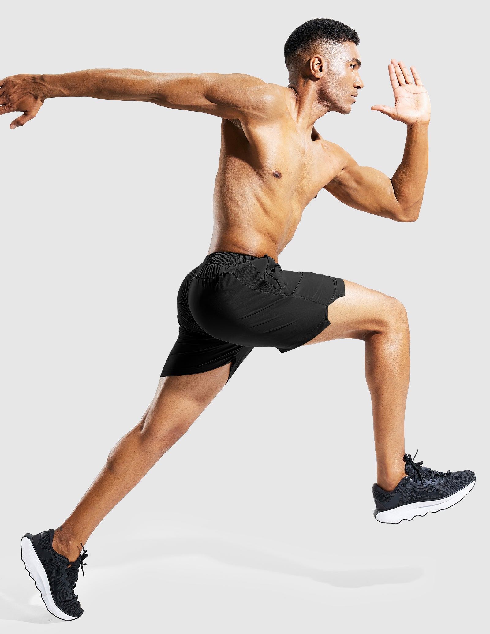 MIER Men‘s 5 Inch Running Shorts with Zipper Pockets Men's Shorts