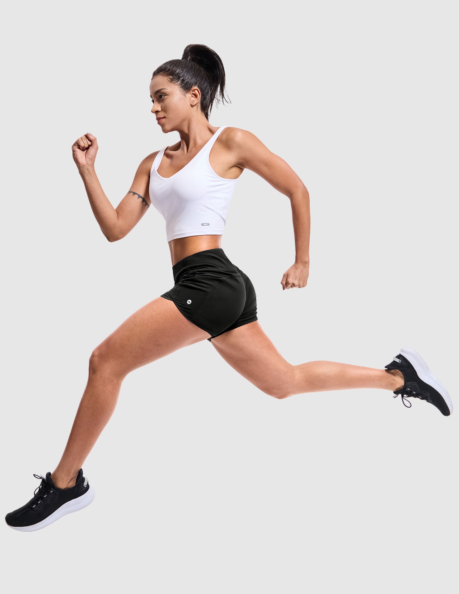 MIER Women's 2 in 1 Running Shorts with Liner and Zipper Pocket 3 Inch Women Shorts