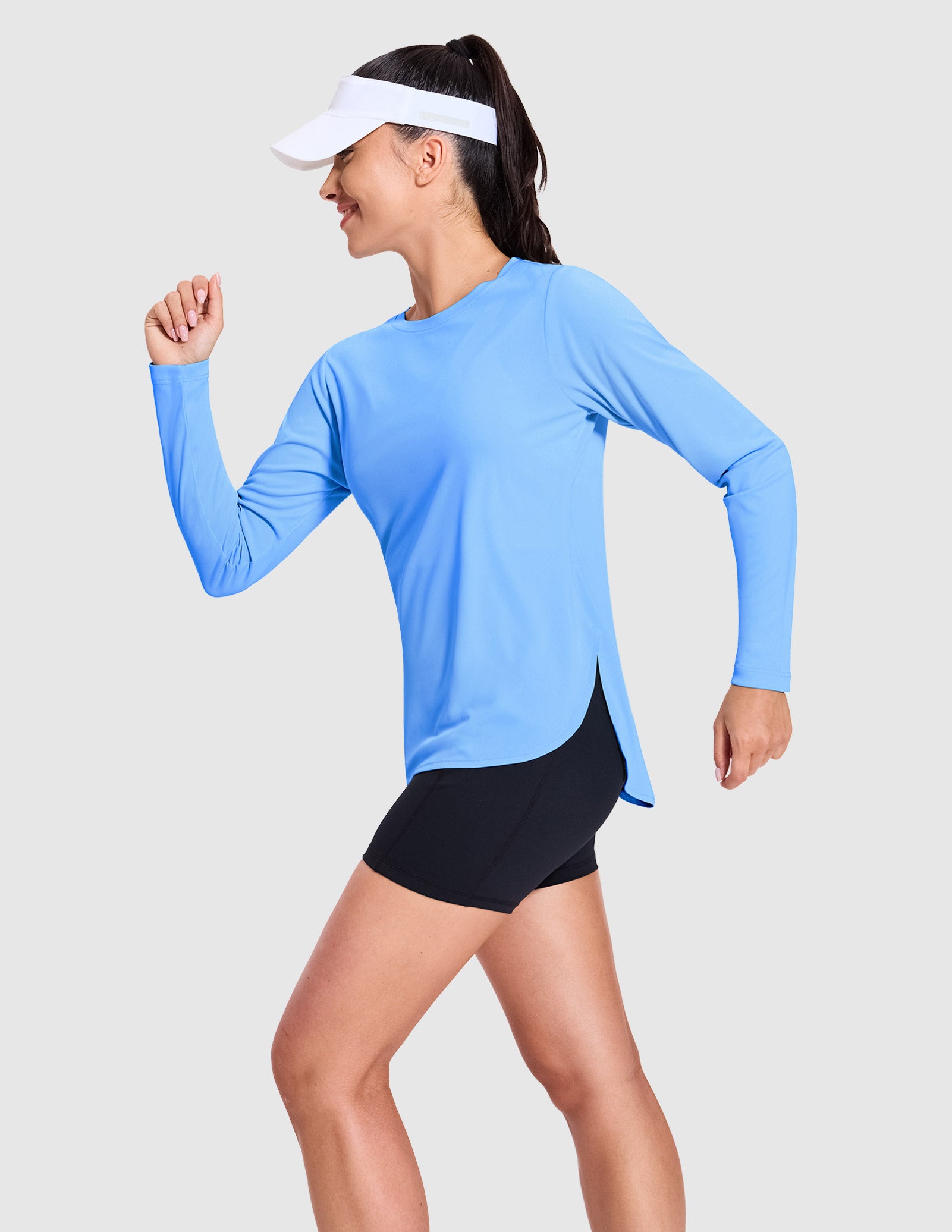 MIER Women's UPF 50 Plus Long Sleeve Running Shirt Sun Protection and Style Women Active Shirt