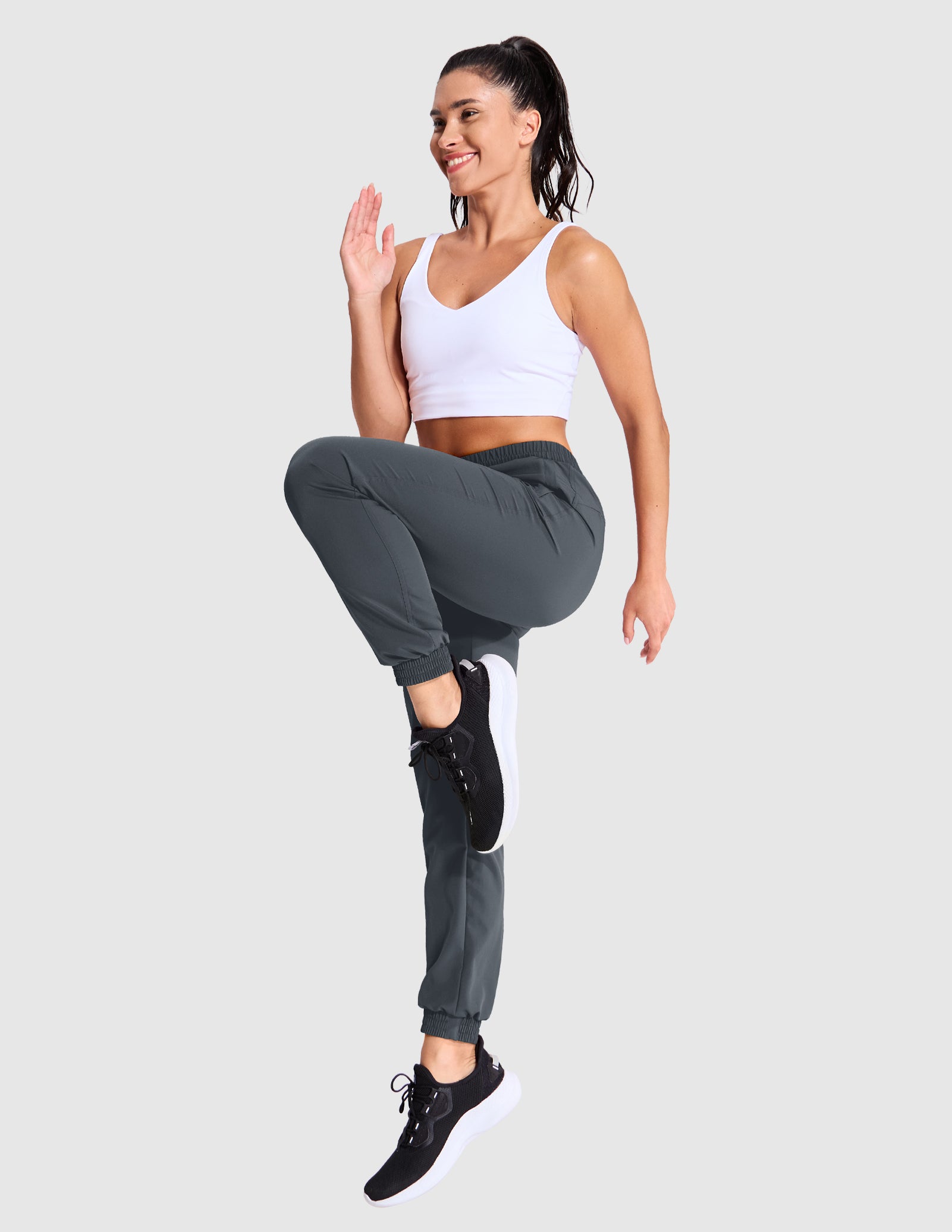 Women's Lightweight Jogger Pants with Zipper Pockets