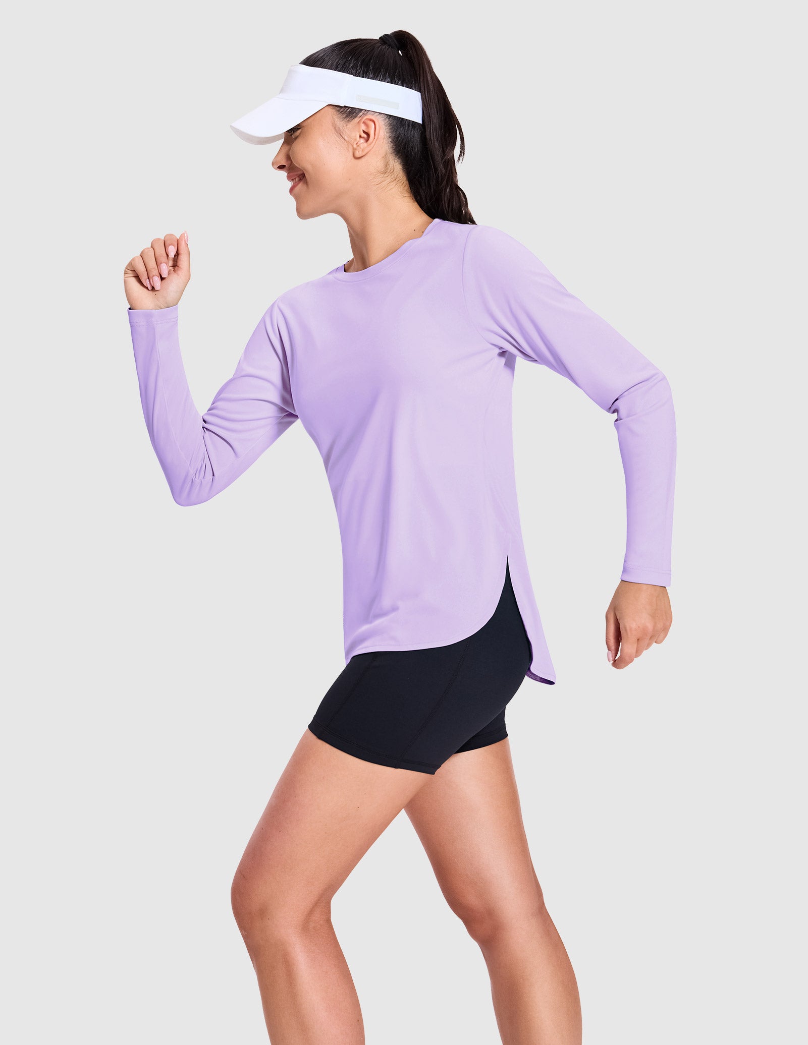 MIER Women's UPF 50 Plus Long Sleeve Running Shirt Sun Protection and Style Women Active Shirt