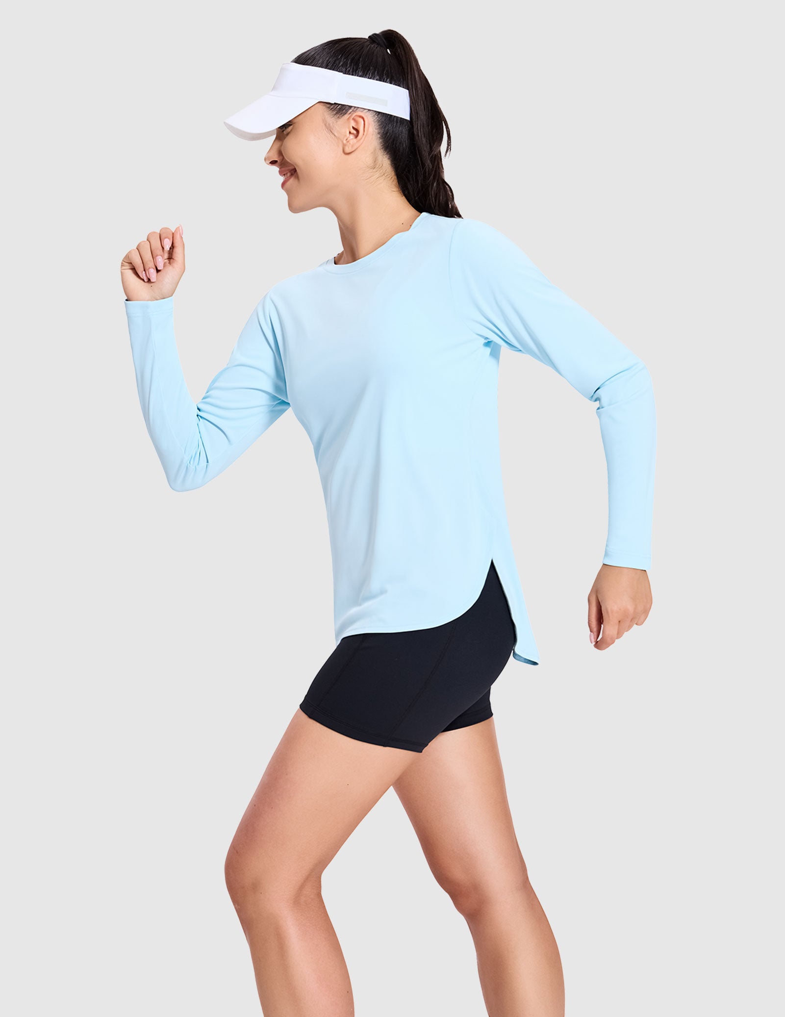 MIER Women's UPF 50 Plus Long Sleeve Running Shirt Sun Protection and Style Women Active Shirt
