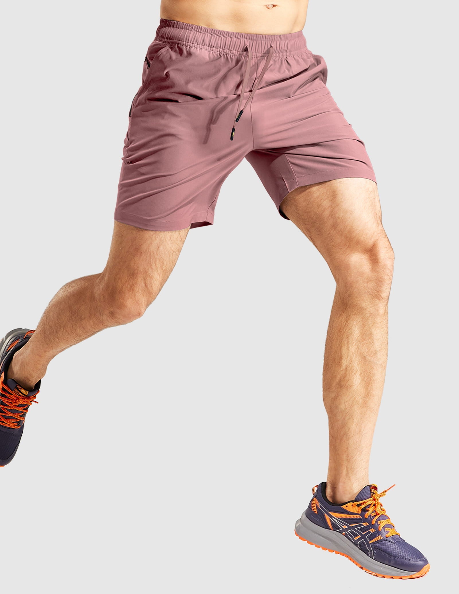MIER Men's 7 Inch Active Running Shorts with Zipper Pockets Men's Shorts