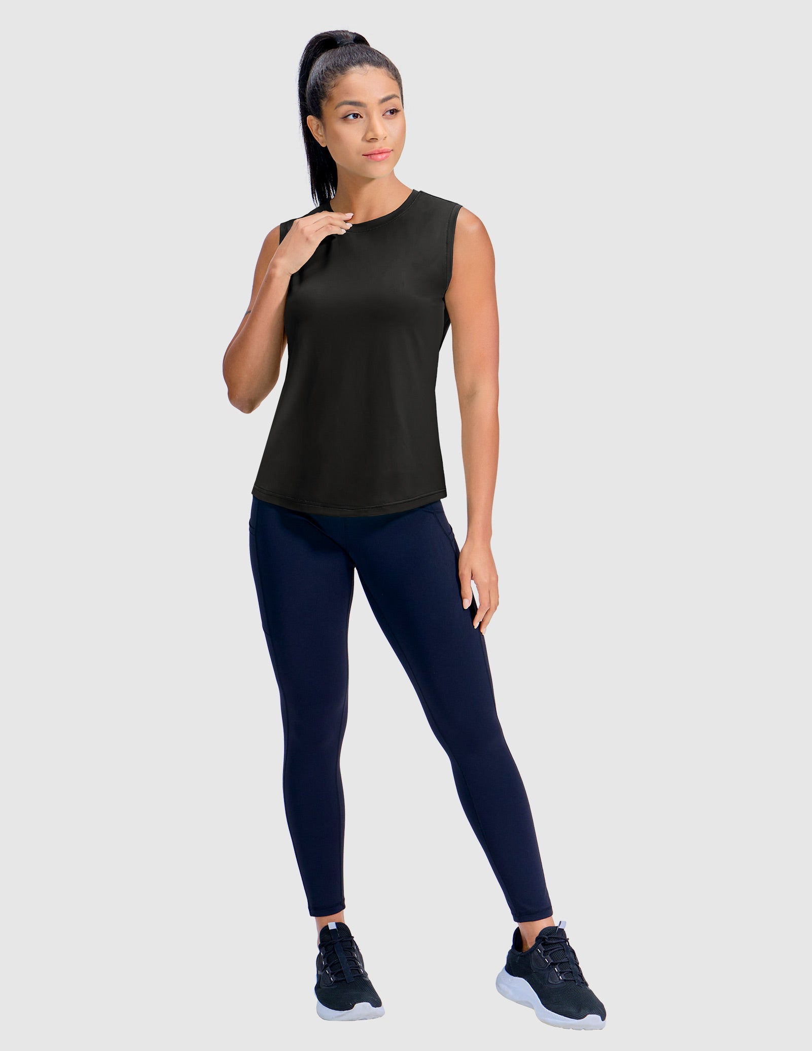 MIER Women’s Sleeveless Athletic Top Dry Fit UPF 50+ Running Workout Tank Women Tank Top