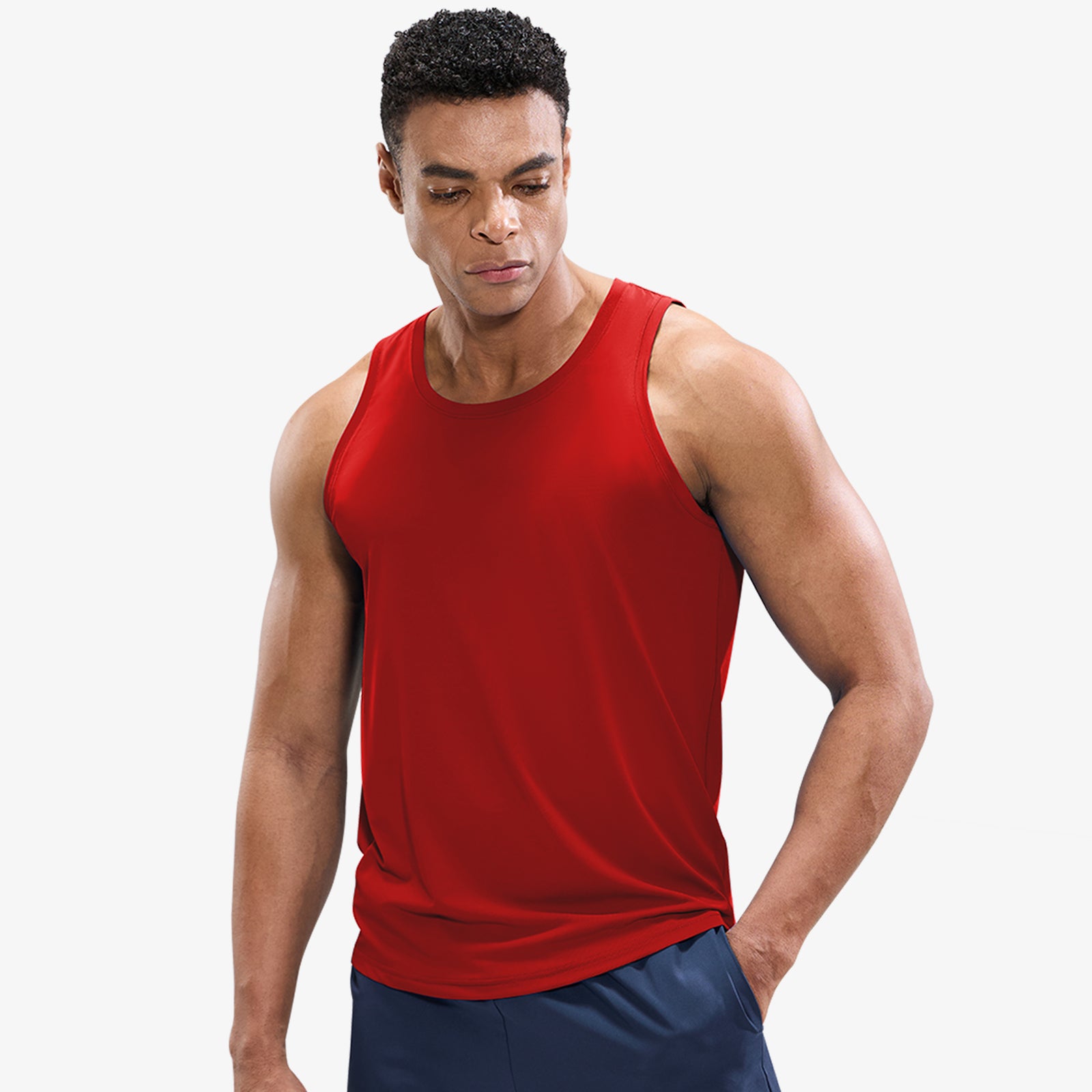 MIER Men’s Sleeveless Running Shirt Breathable and Sweat Wicking Men's Tank Top