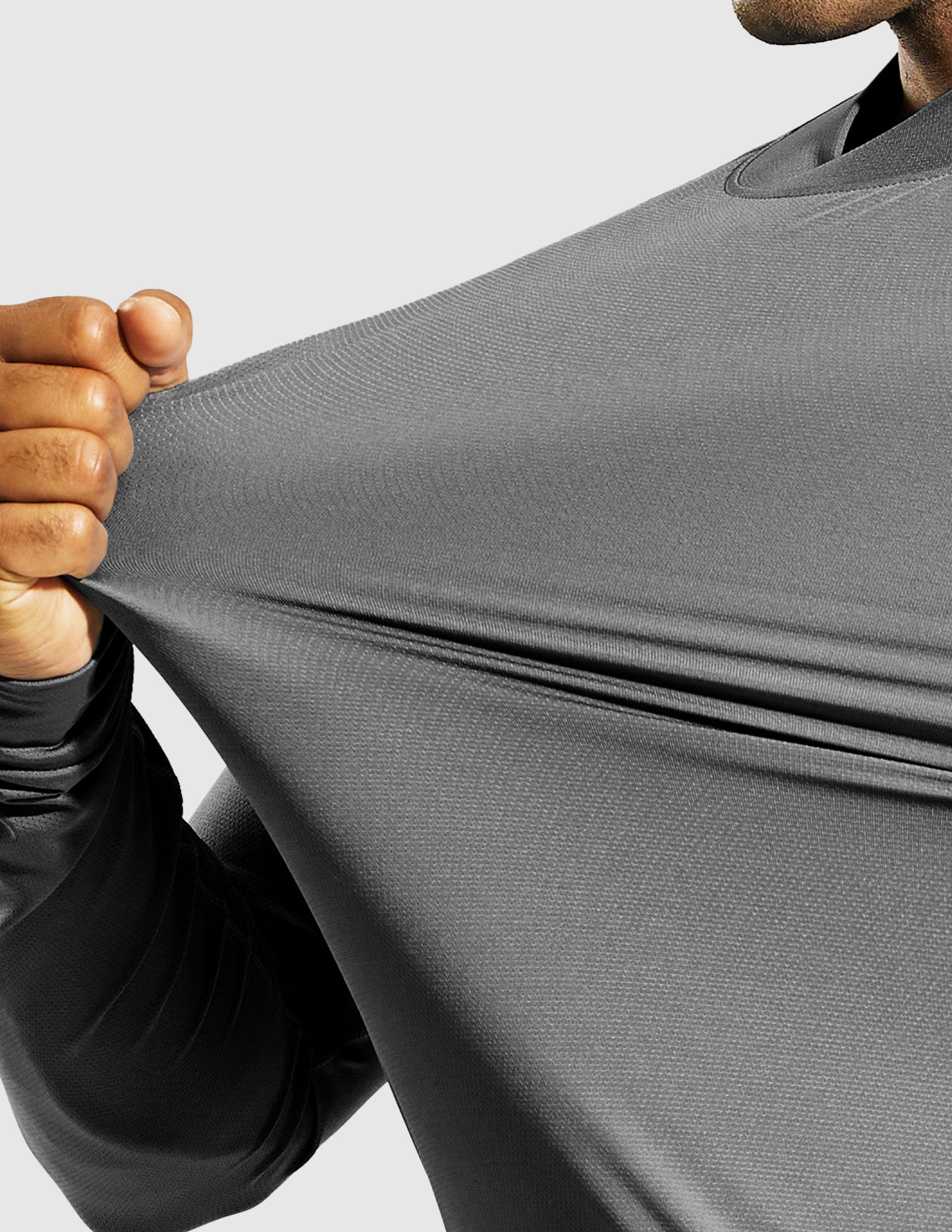 Men's Long Sleeve Mock Turtleneck Base Layer Workout Top