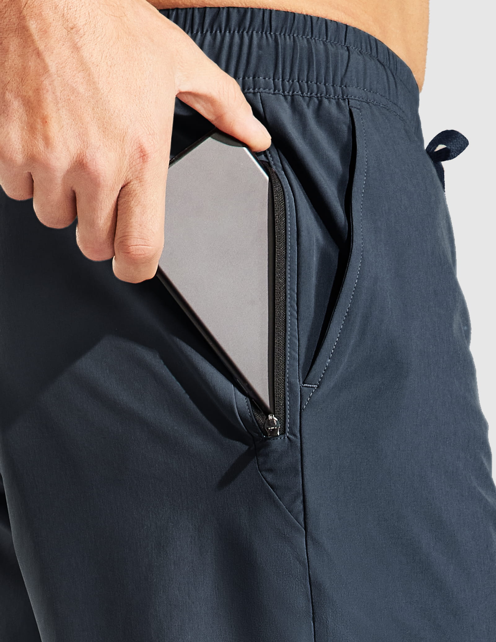 MIER Men's 7 Inch Active Running Shorts with Zipper Pockets Men's Shorts