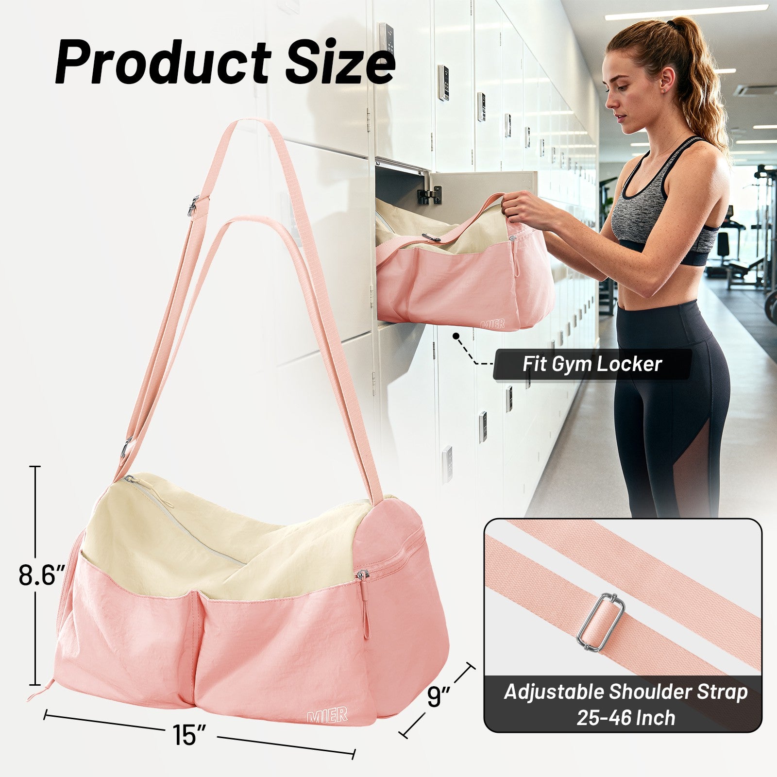 MIER Women's Gym Bag & Sports Duffel with Wet Pocket Gym Duffel Bag