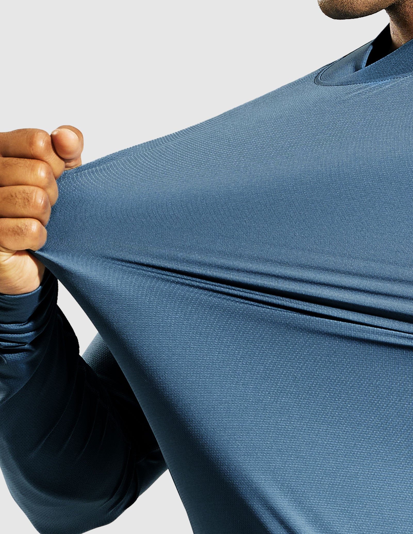 Men's Long Sleeve Mock Turtleneck Base Layer Workout Top