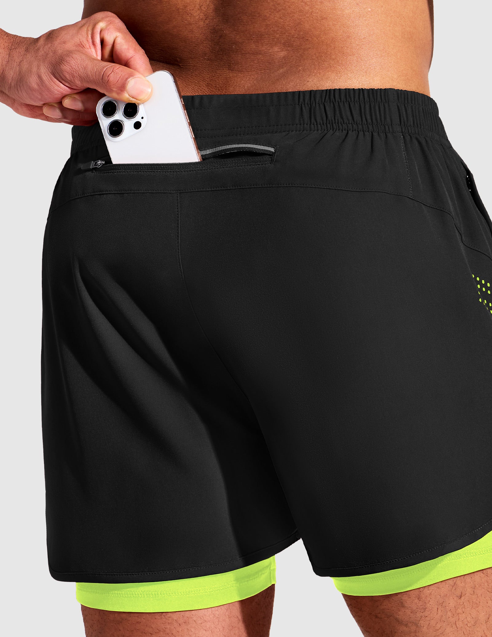 MIER Men’s 2-in-1 Running Shorts 5” Quick Dry with Compression Liner & 3 Pockets Men's Shorts