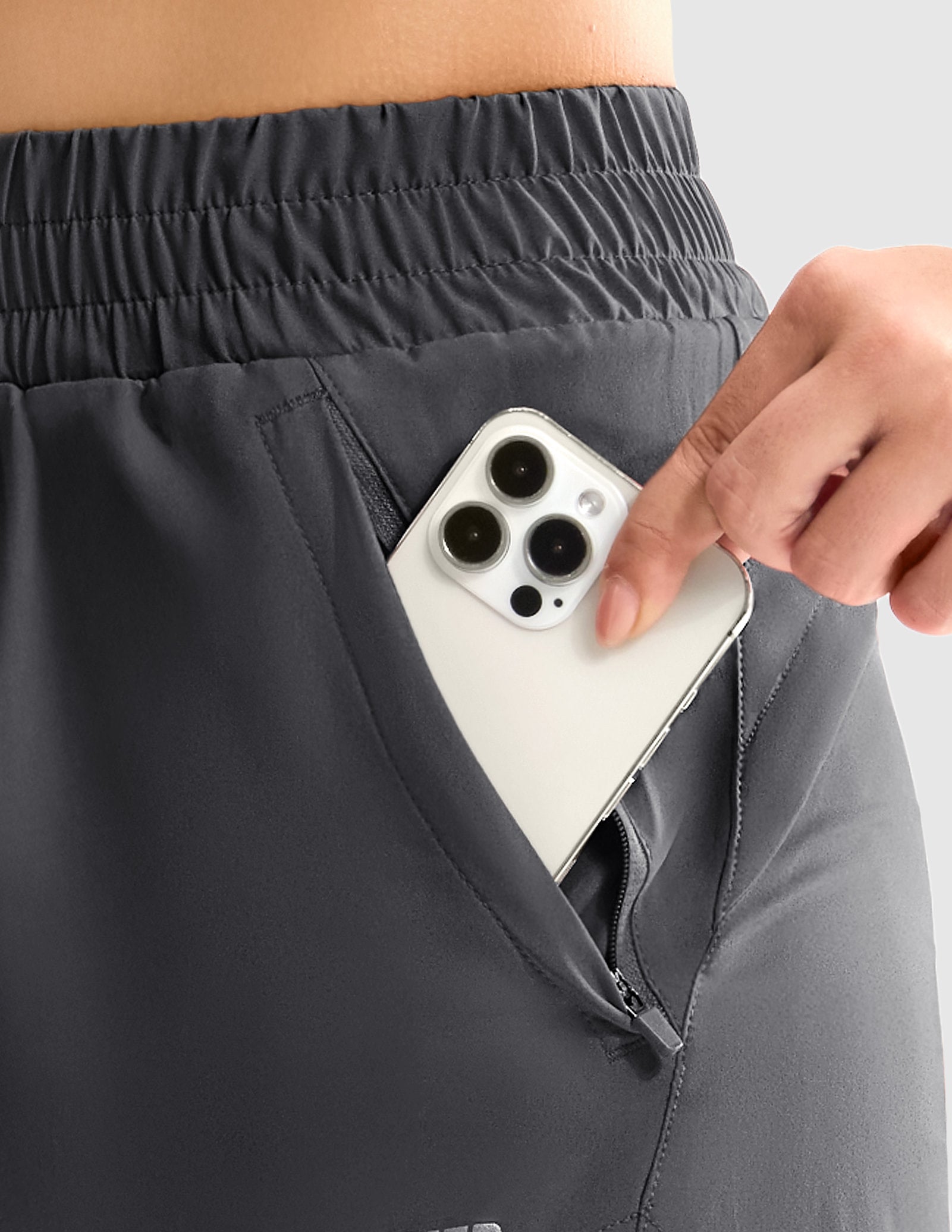 MIER Women’s 3” Running Shorts with Zipper Pockets Women Shorts