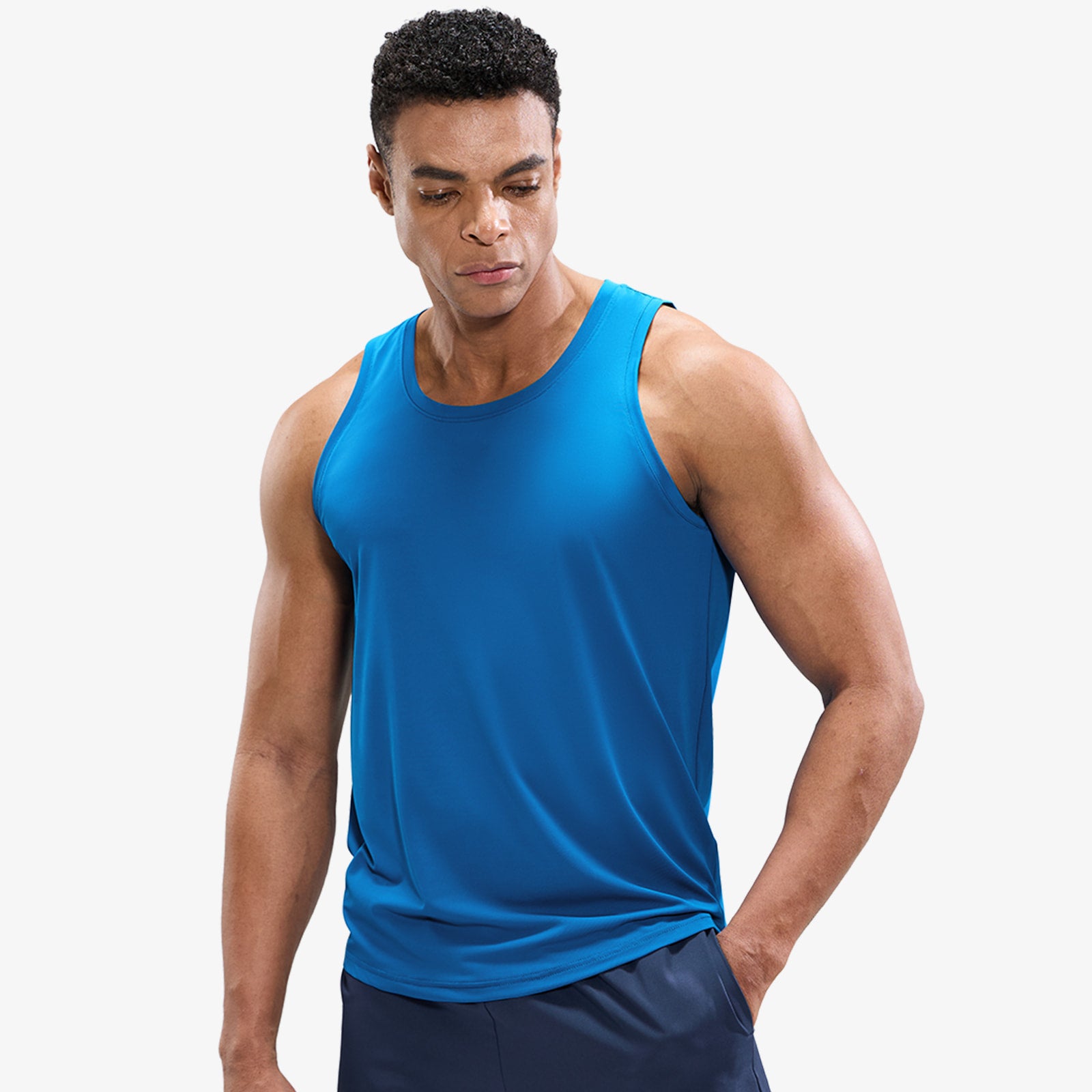 MIER Men’s Sleeveless Running Shirt Breathable and Sweat Wicking Men's Tank Top
