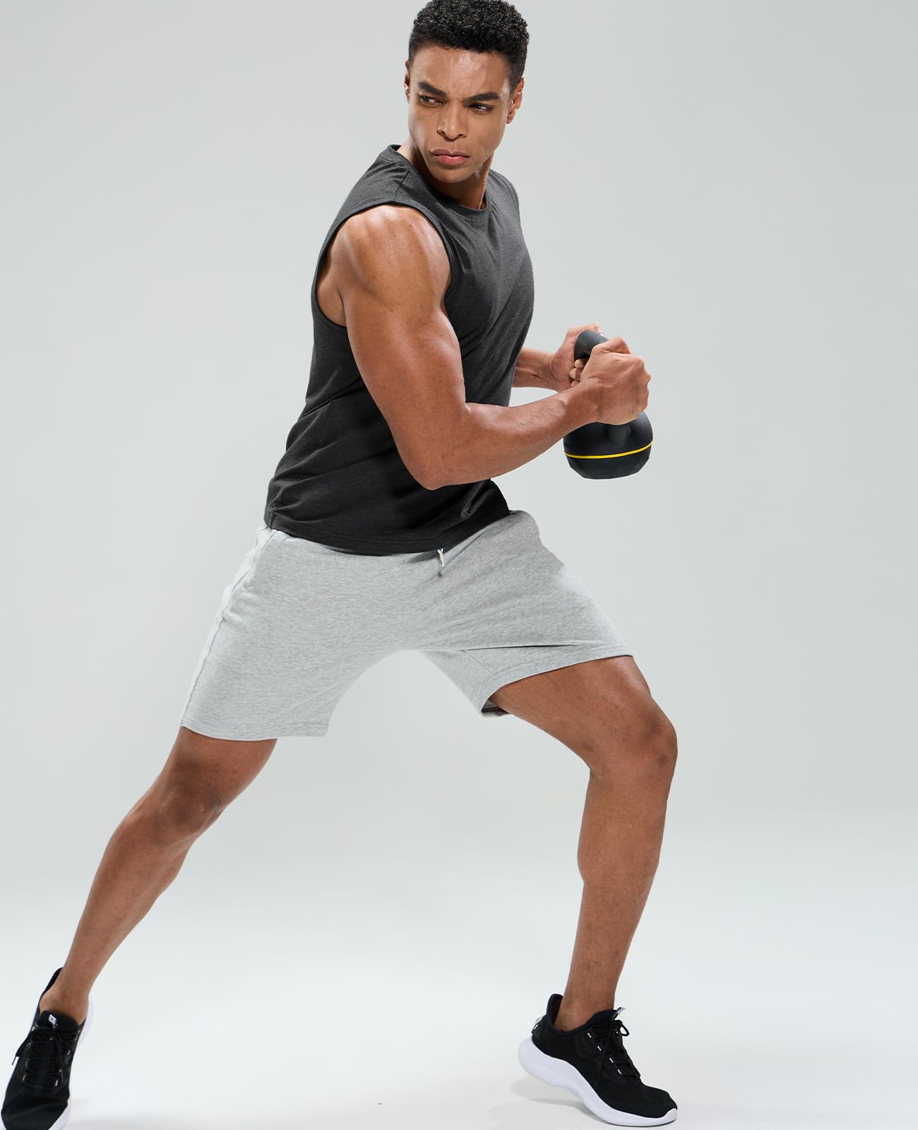 MIER Cotton Blend Running Tank for Men Stretchable and Moisture Wicking Men's Tank Top