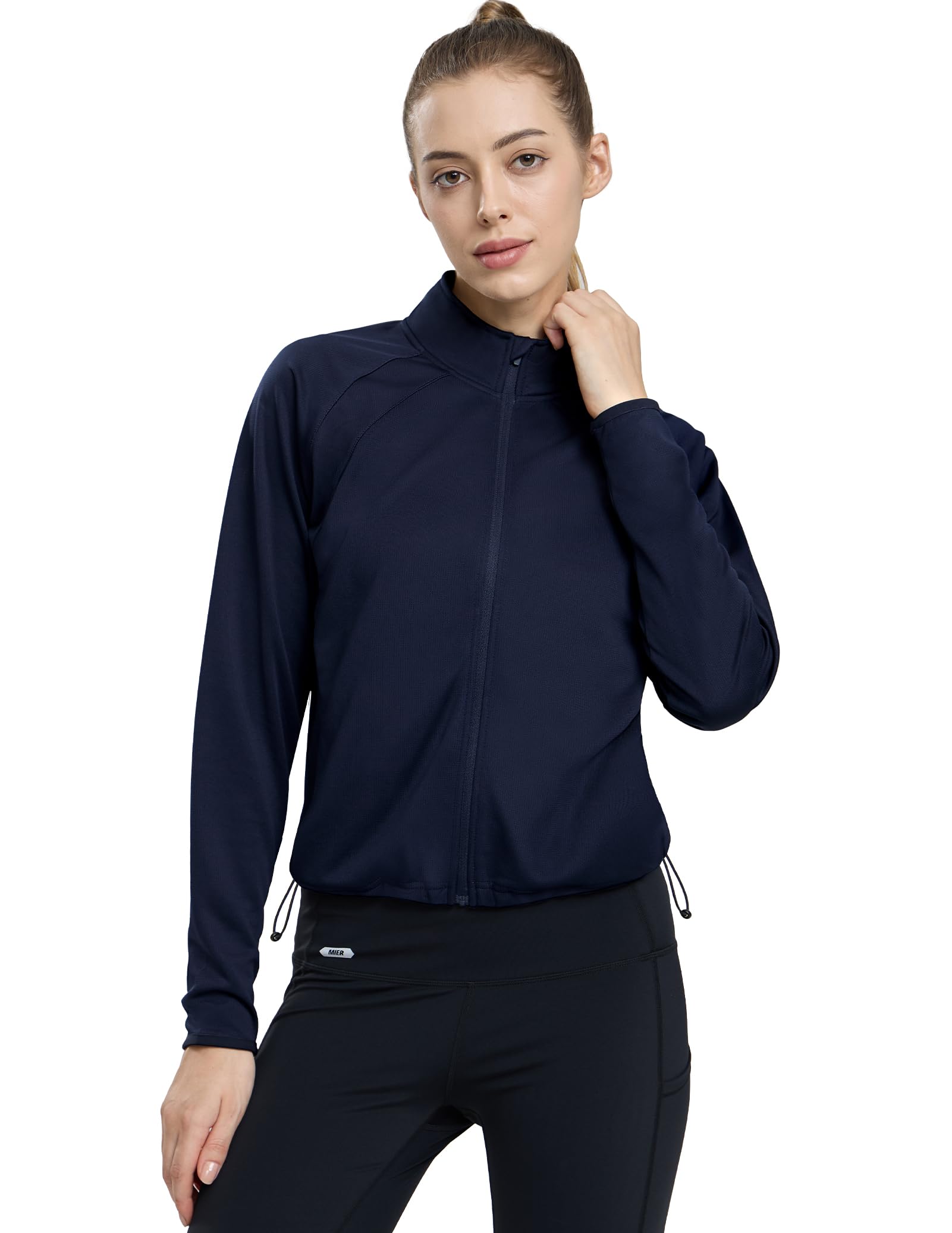 MIER Women's Lightweight Full Zip Hooded Performance Jacket Women Active Shirt