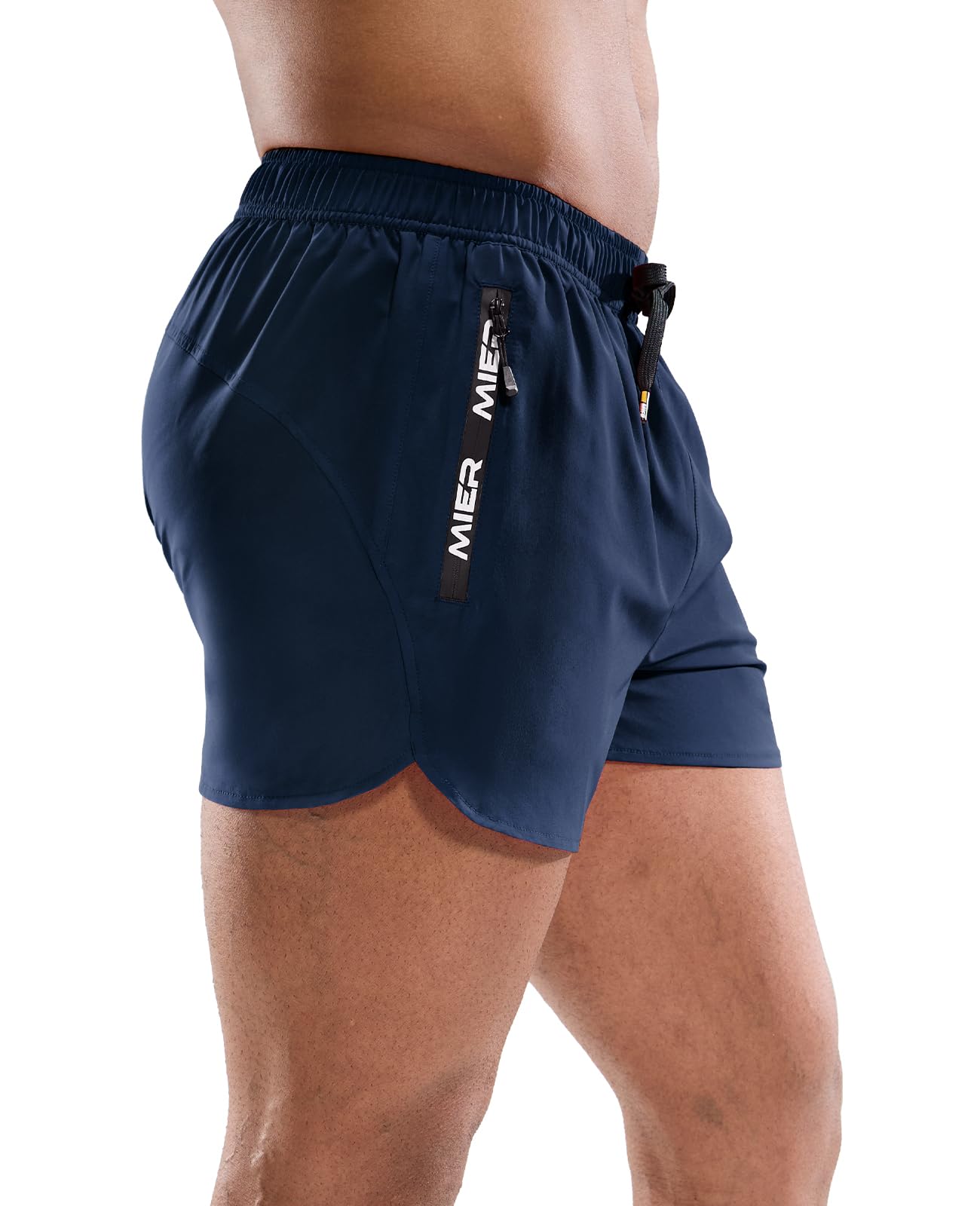 MIER Men's 3 Inch Dry Fit Running Shorts with Brief Liner Men's Shorts