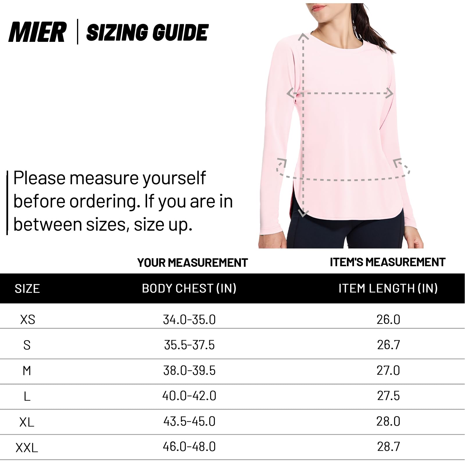 MIER Women's UPF 50 Plus Long Sleeve Running Shirt Sun Protection and Style Women Active Shirt