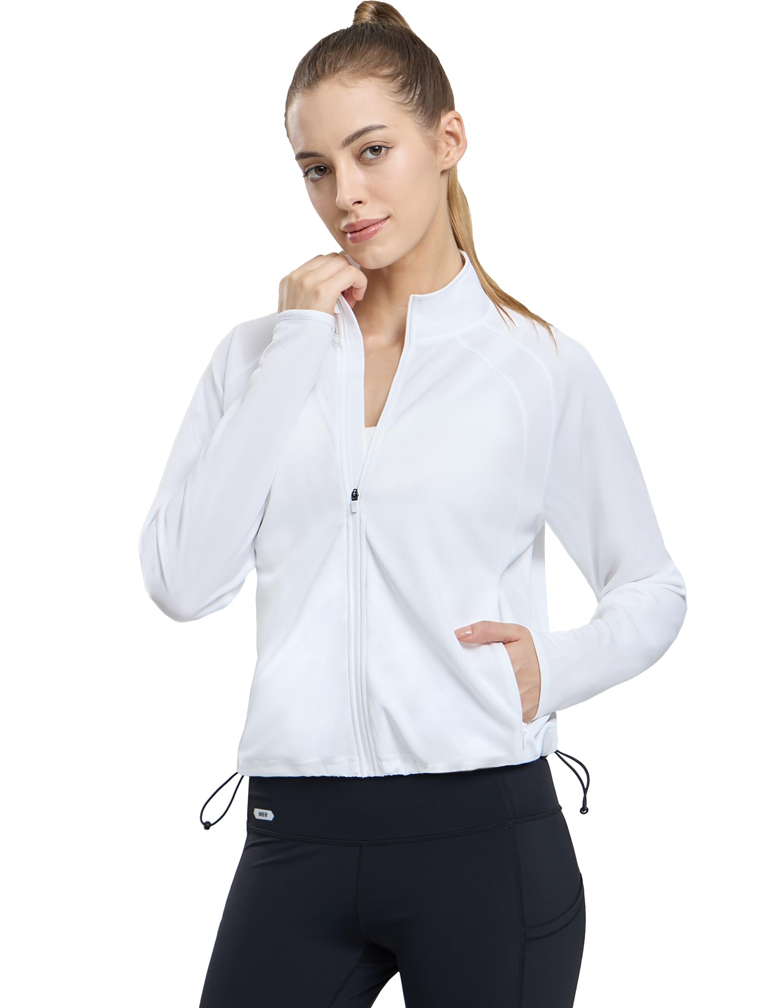 MIER Women's Lightweight Full Zip Hooded Performance Jacket Women Active Shirt
