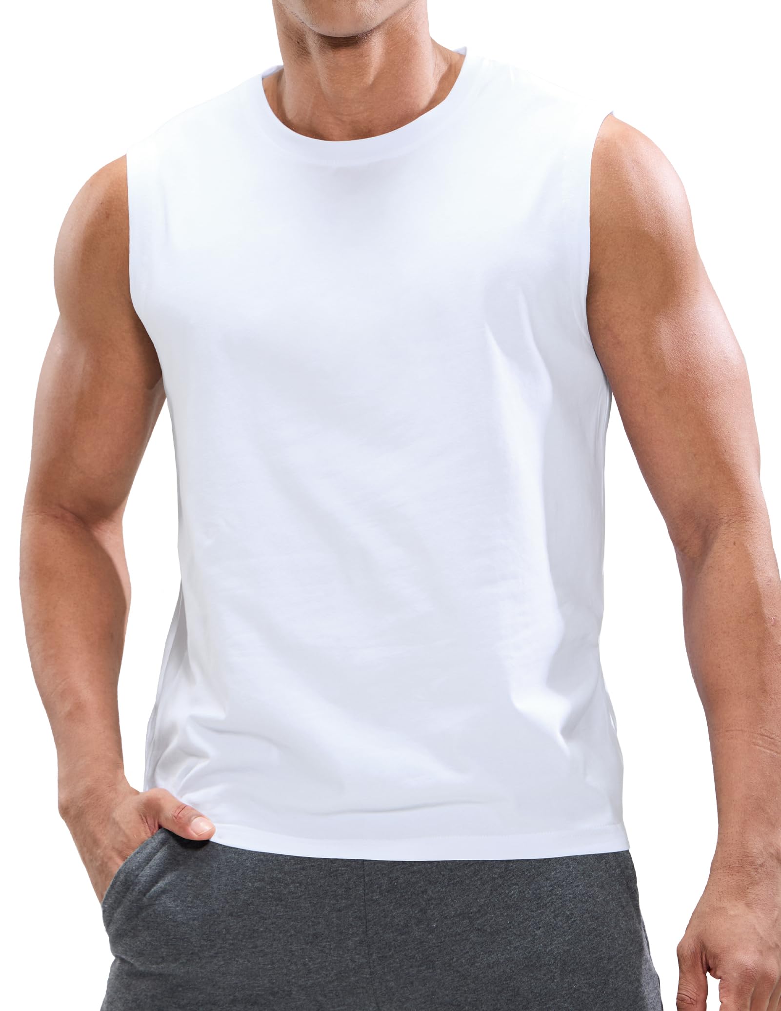 Men's Tank Tops Cotton Sleeveless Muscle Shirts