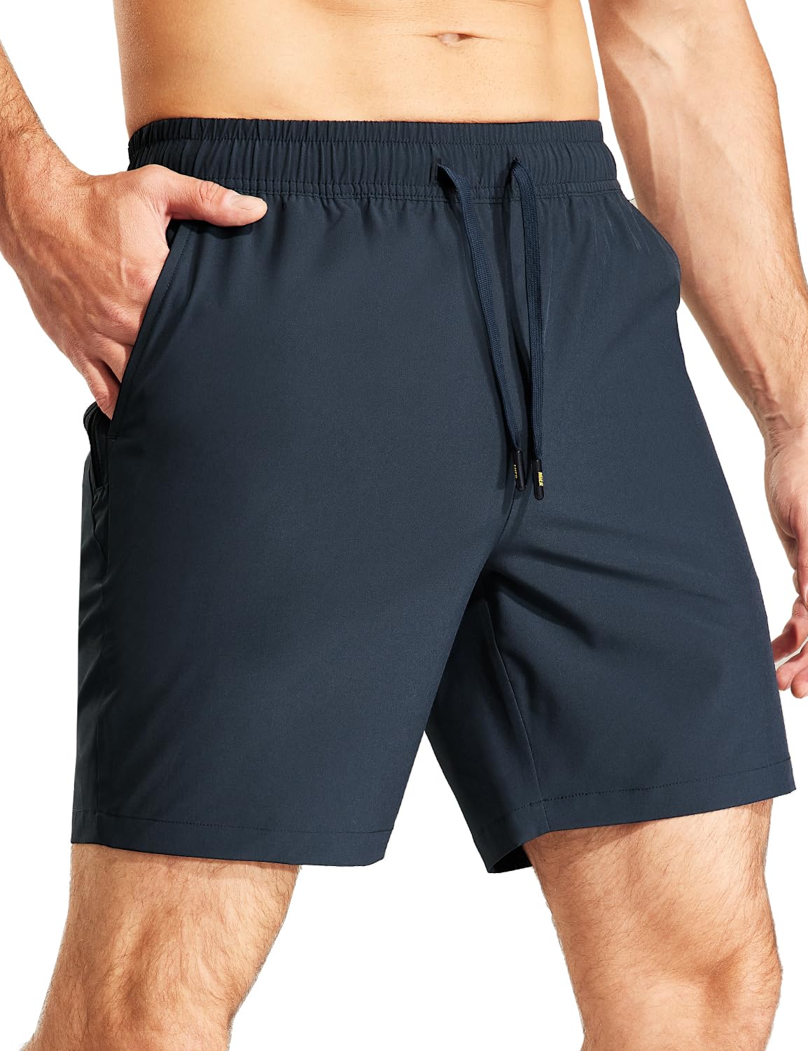 MIER Men's 7 Inch Active Running Shorts with Zipper Pockets Men's Shorts