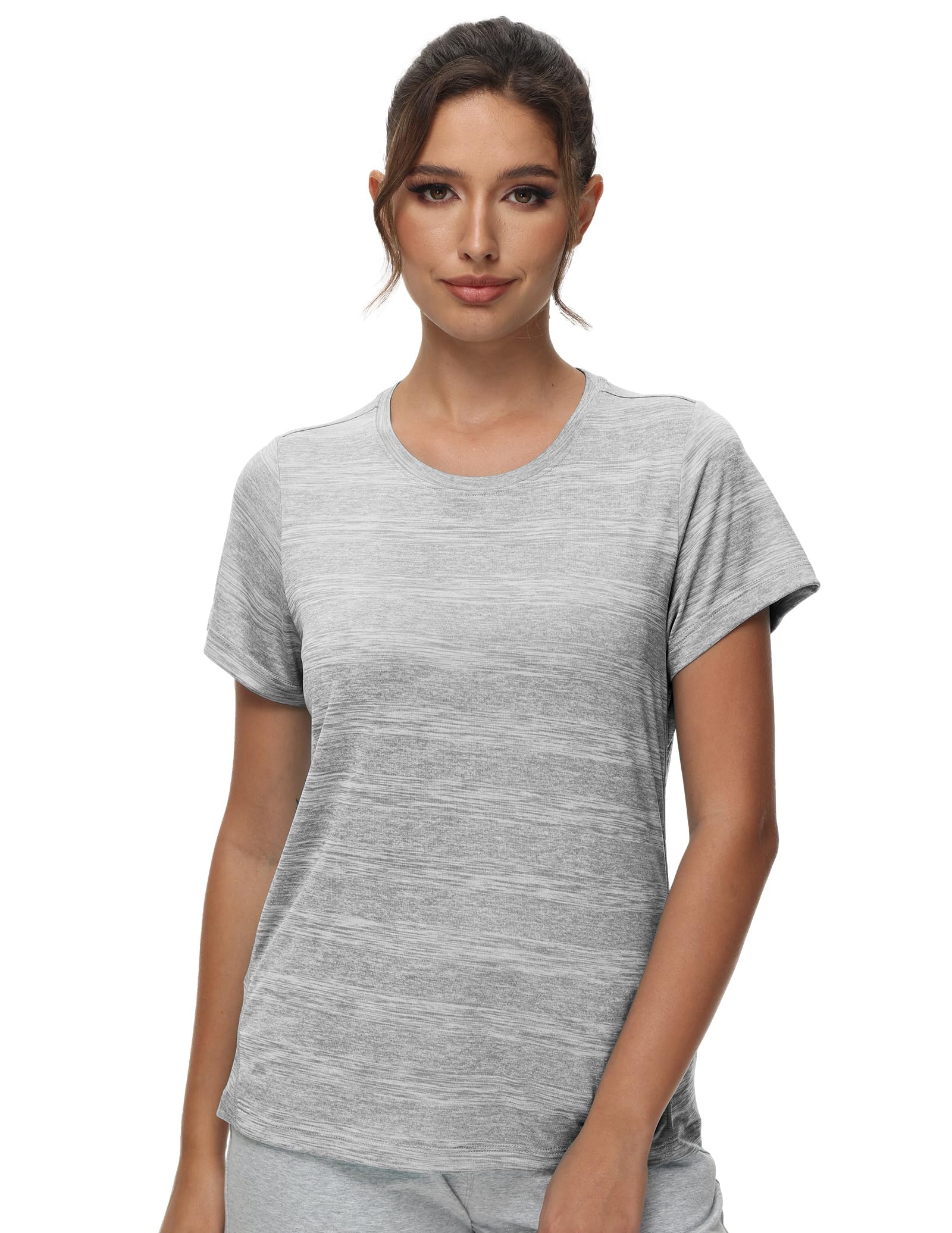 MIER Women's Performance Running Shirt, Moisture Wicking and Chafe Free Women Active Shirt