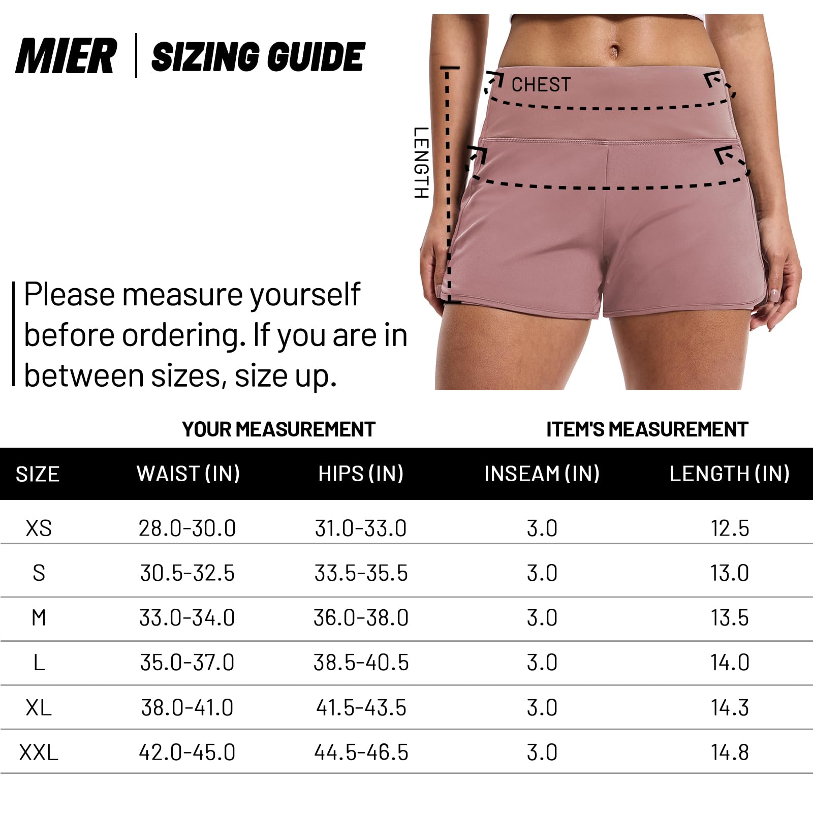 MIER Women's 2 in 1 Running Shorts with Liner and Zipper Pocket 3 Inch Women Shorts