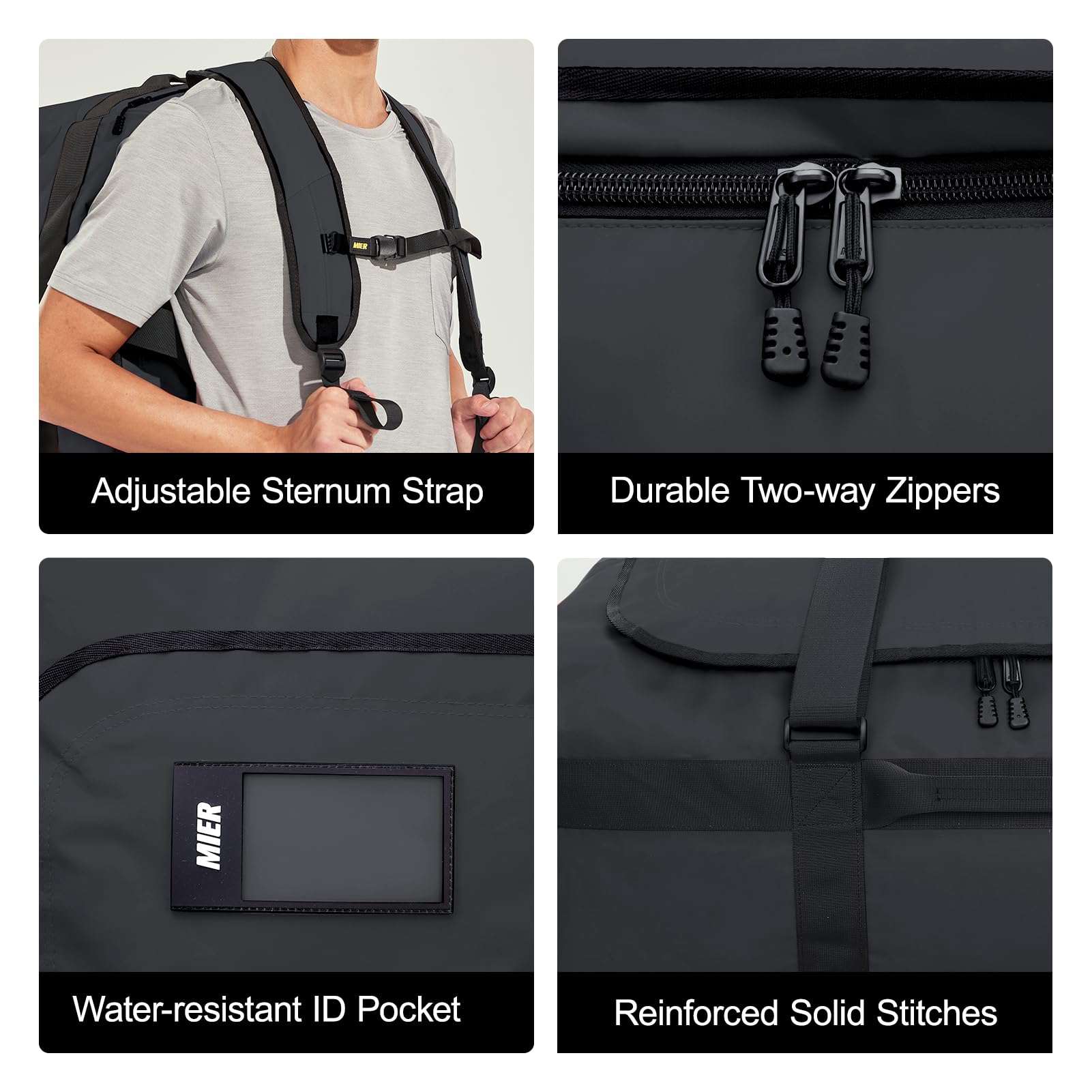 MIER Convertible Backpack Duffel Water Resistant Duffle Bag Backpack Duffel