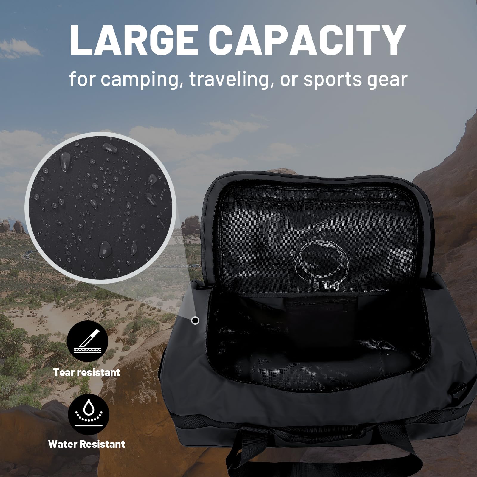 rains versatile duffel backpack MIER Convertible Backpack Duffel Water Resistant Duffle Bag