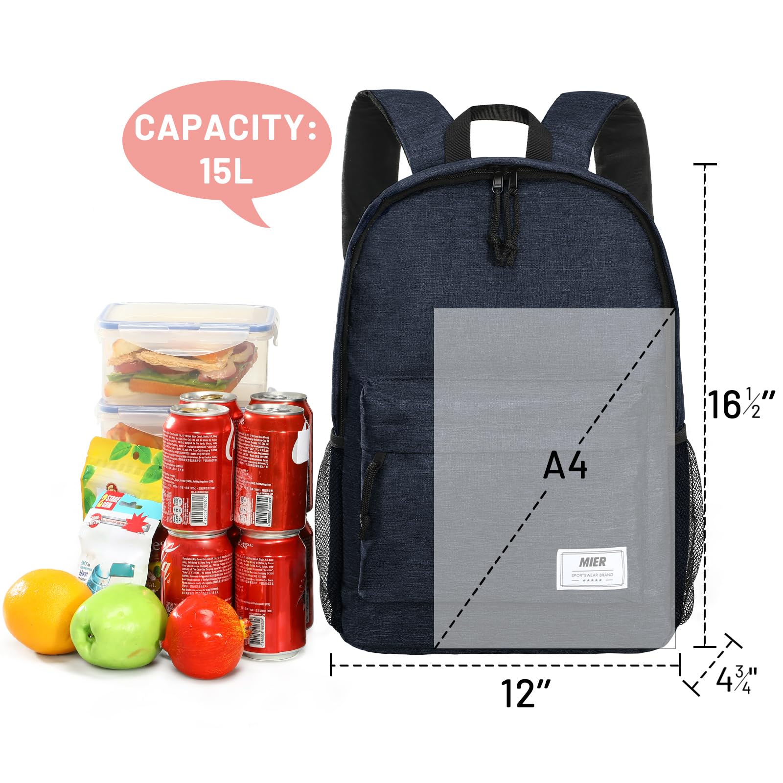 MIER Small Insulated Backpack Cooler Lunch Backpack