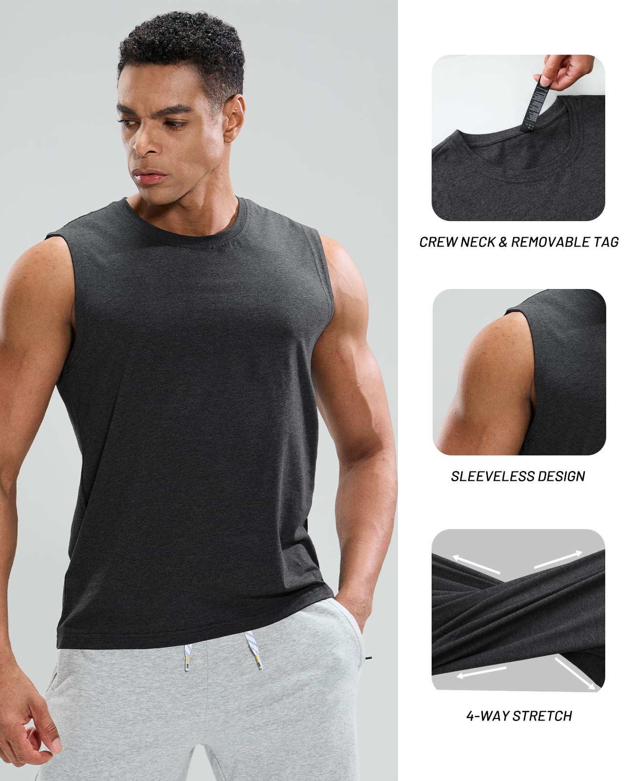 Men's Tank Tops Cotton Sleeveless Muscle Shirts