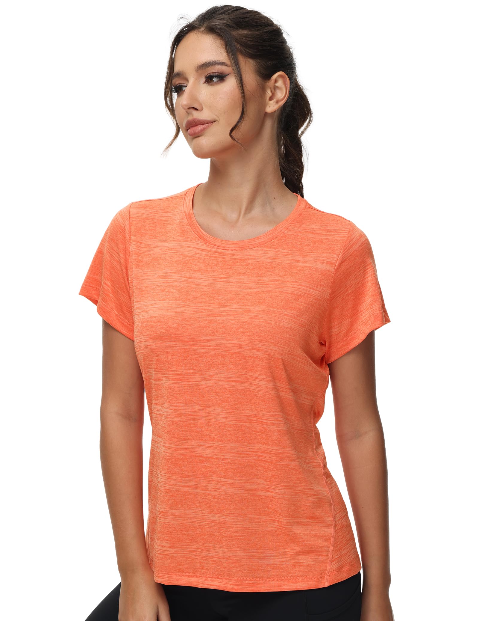 MIER Women's Performance Running Shirt, Moisture Wicking and Chafe Free Women Active Shirt
